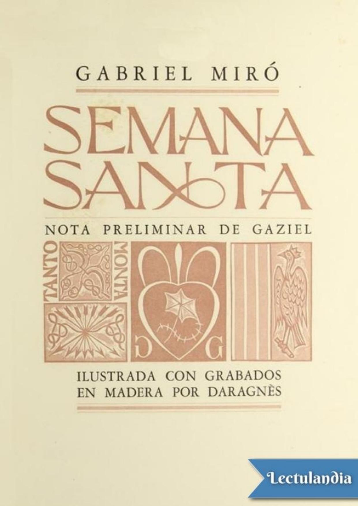 Semana Santa de Gabriel Miró, portada del libro