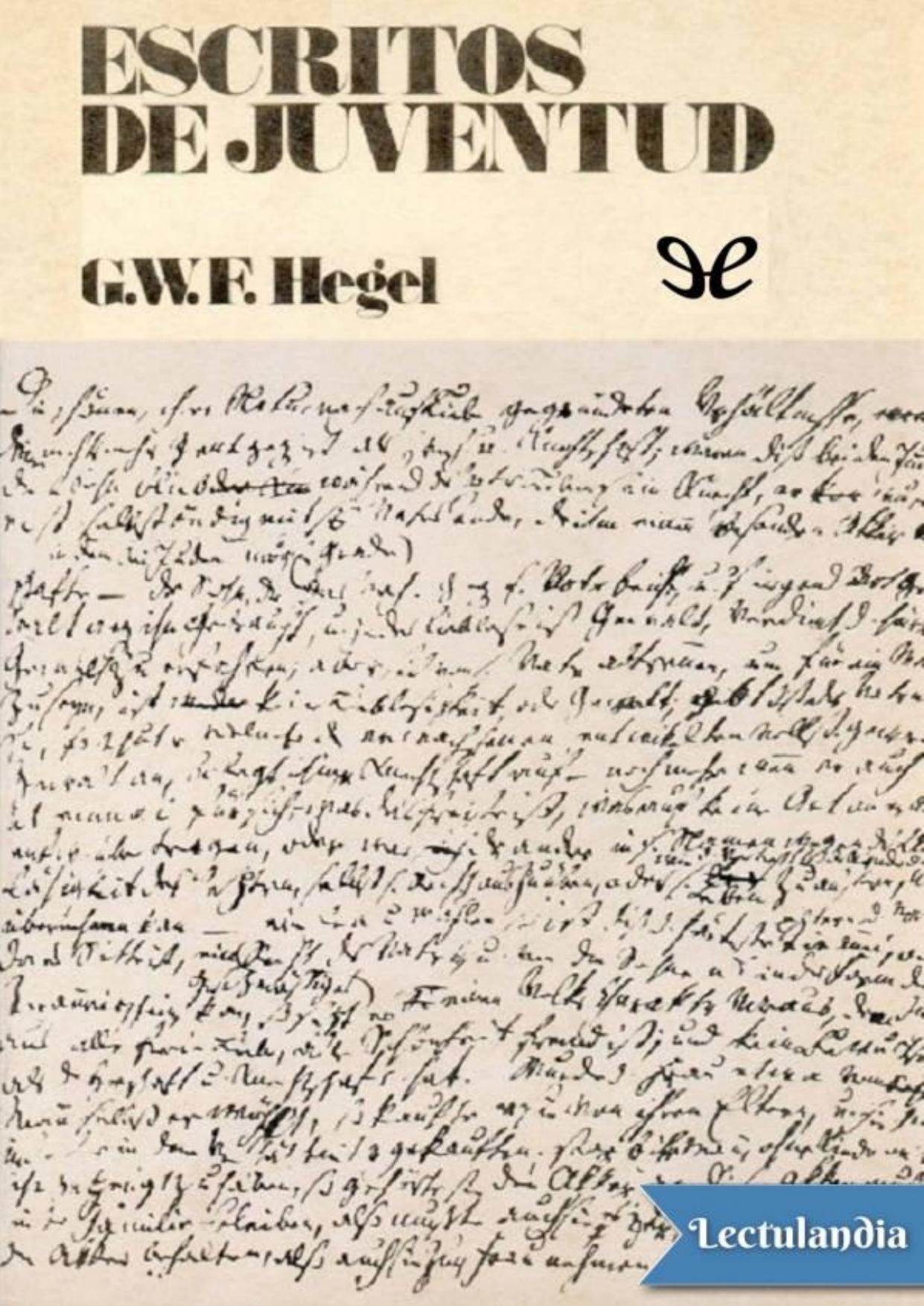 Escritos de juventud de Georg Wilhelm Friedrich Hegel, portada del libro