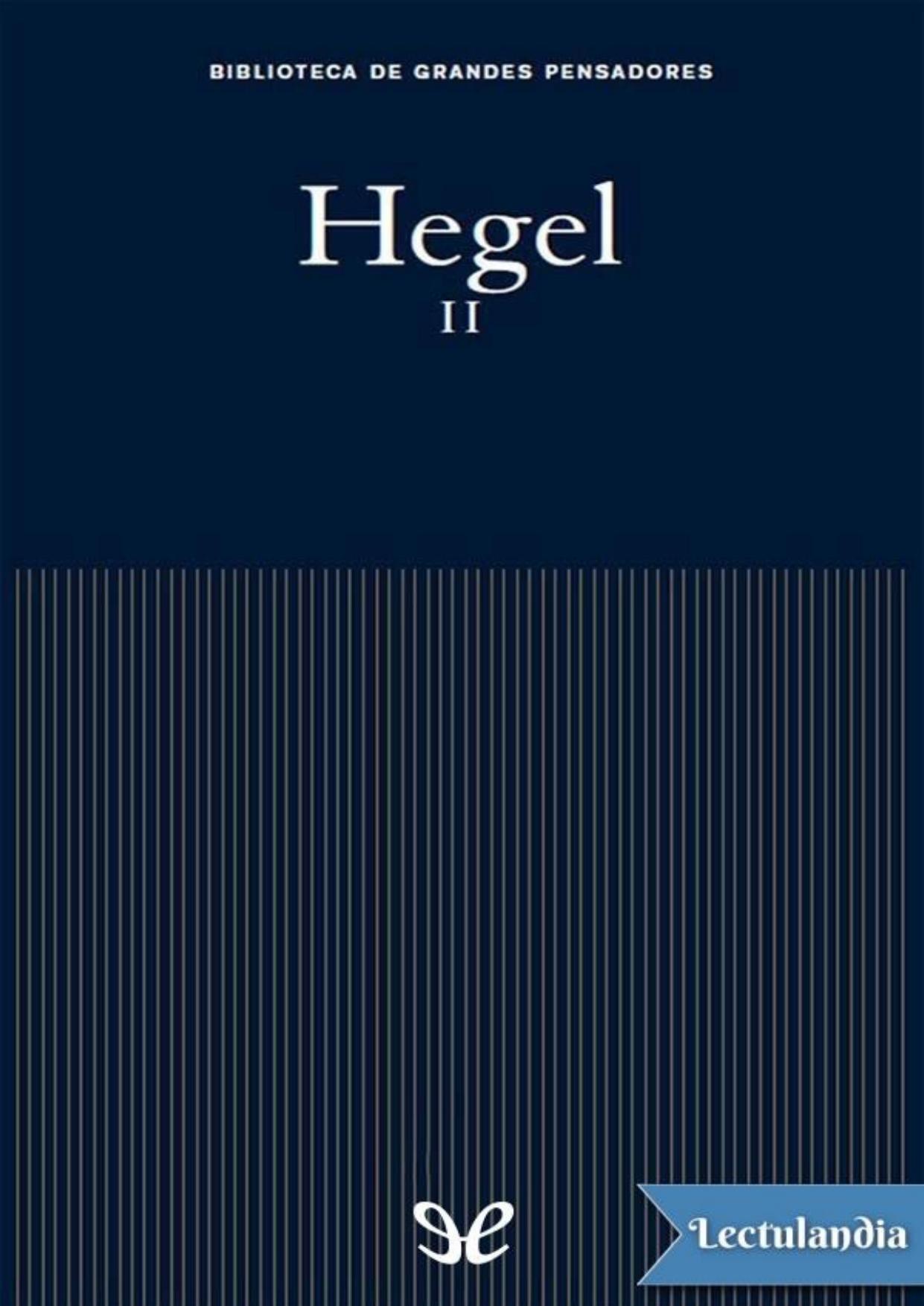 Hegel II de Georg Wilhelm Friedrich Hegel, portada del libro