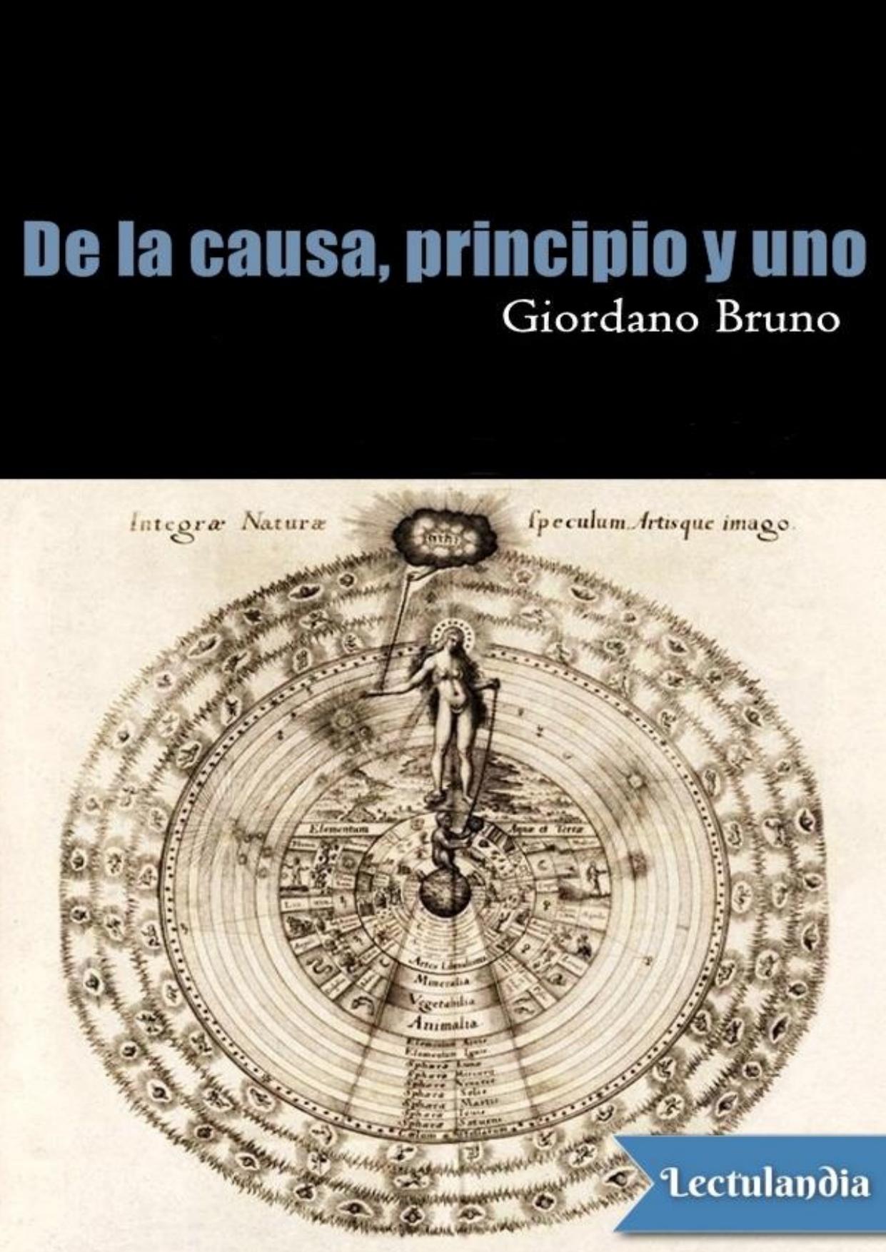 De la causa, principio y uno de Giordano Bruno, portada del libro