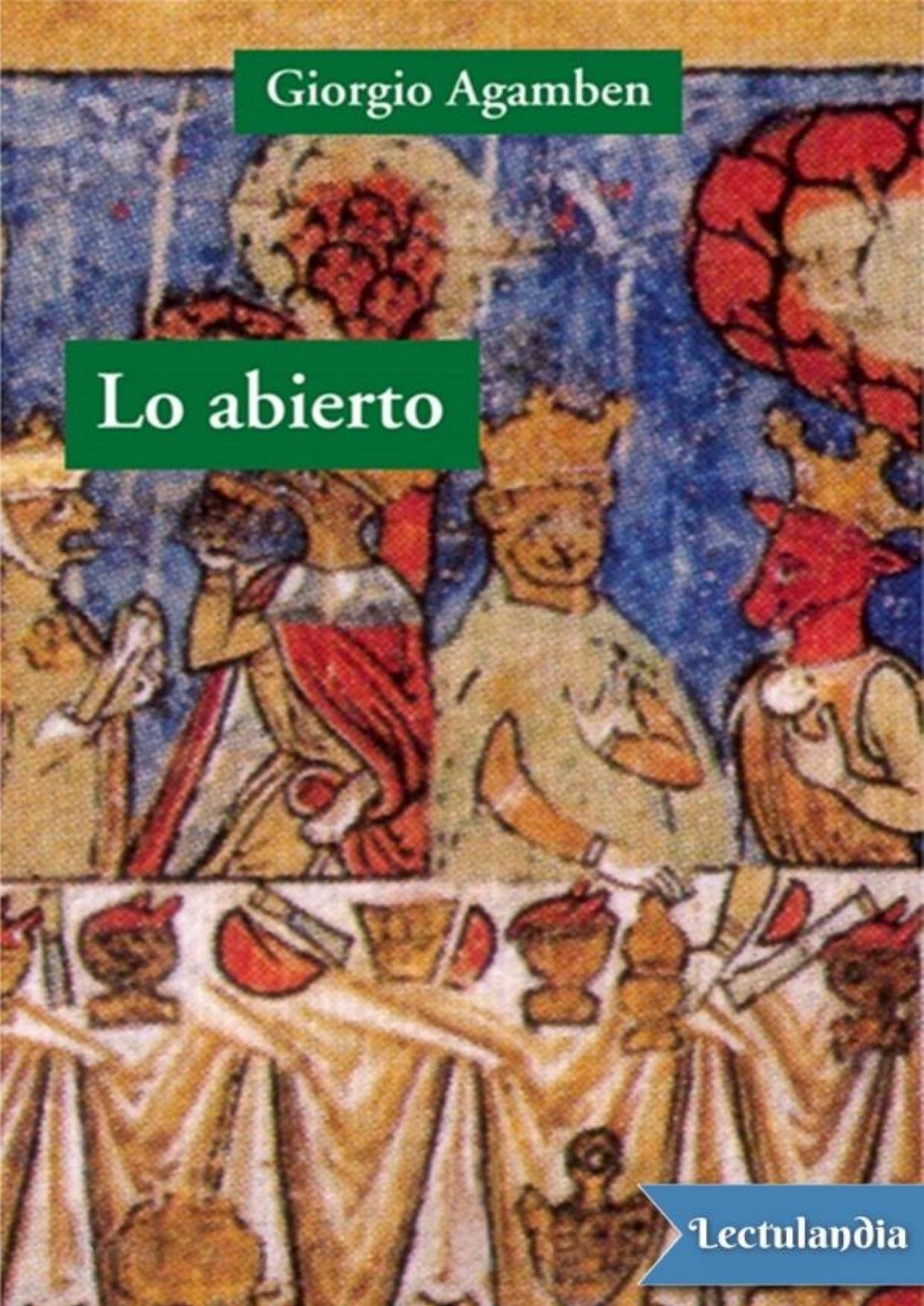 Lo abierto de Giorgio Agamben, portada del libro