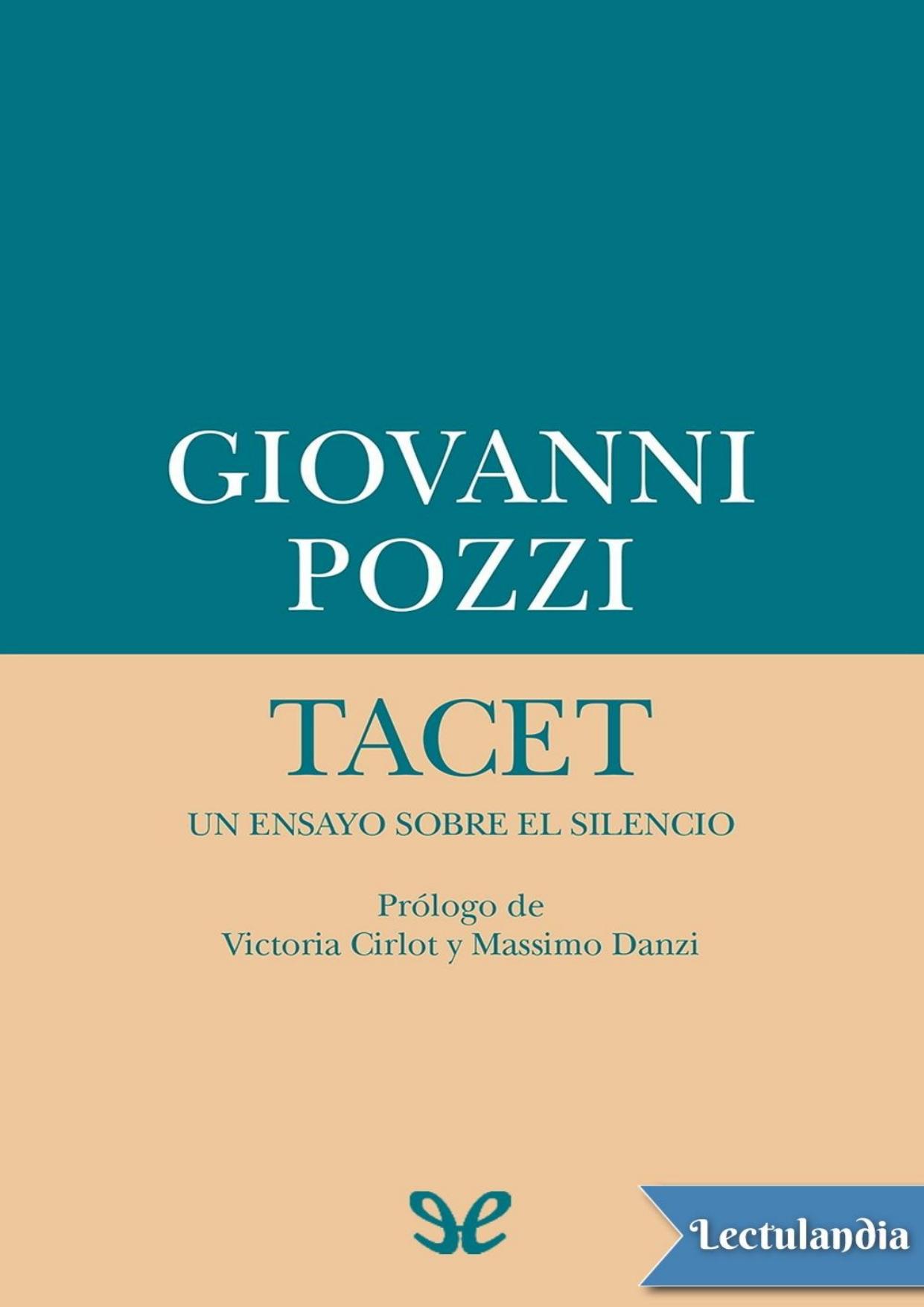 Tacet de Giovanni Pozzi, portada del libro