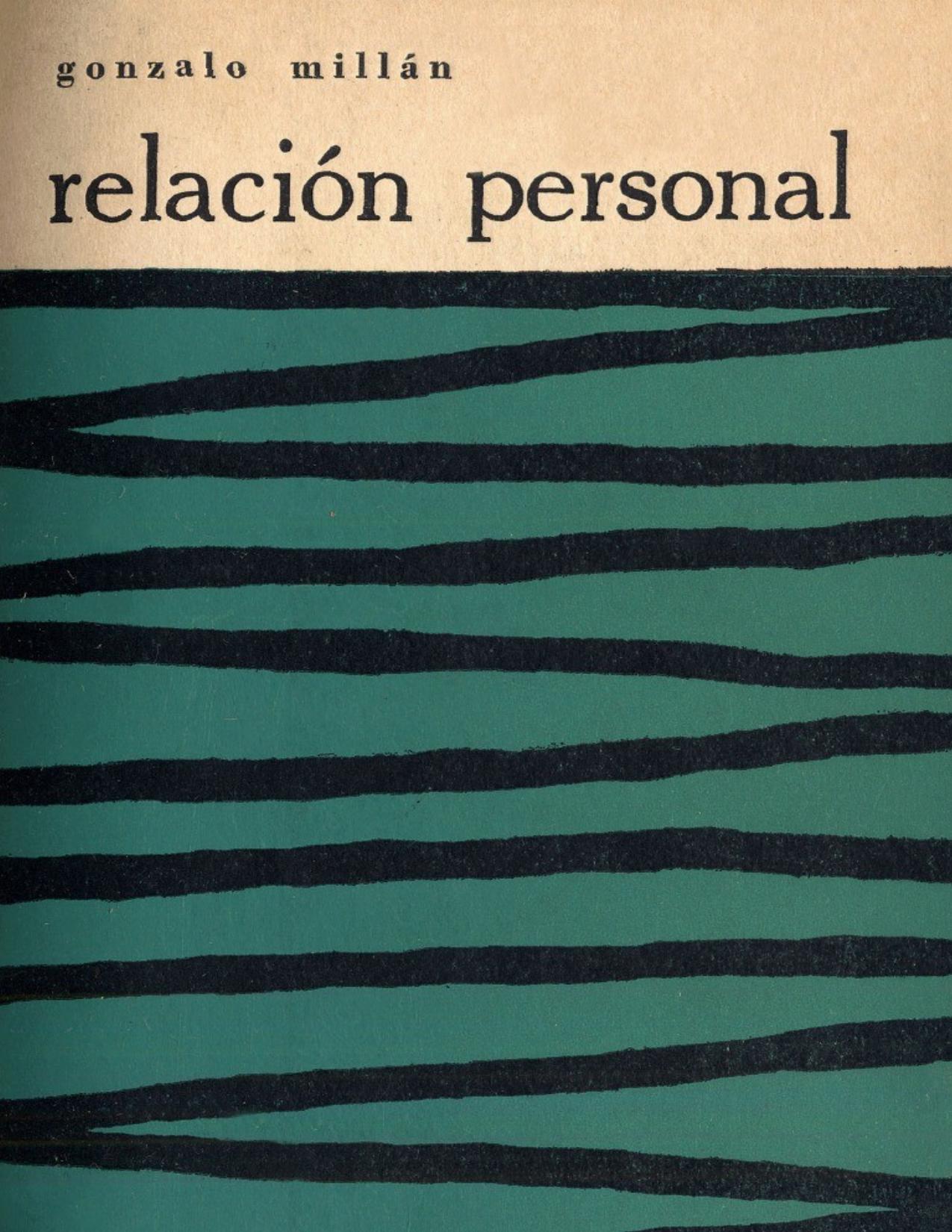 Relación Personal de Gonzalo Millán, portada del libro