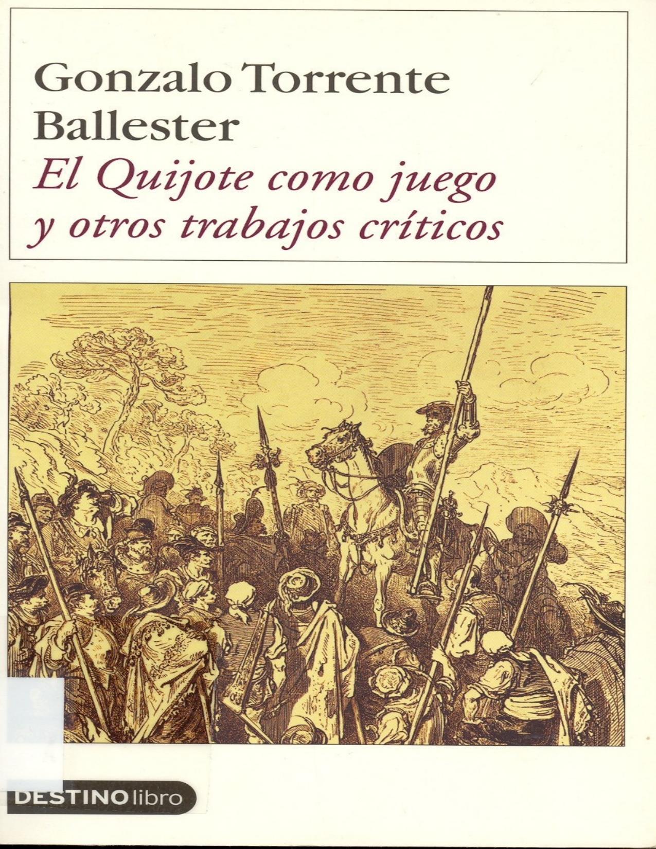 El Quijote como juego de Gonzalo Torrente Ballester, portada del libro