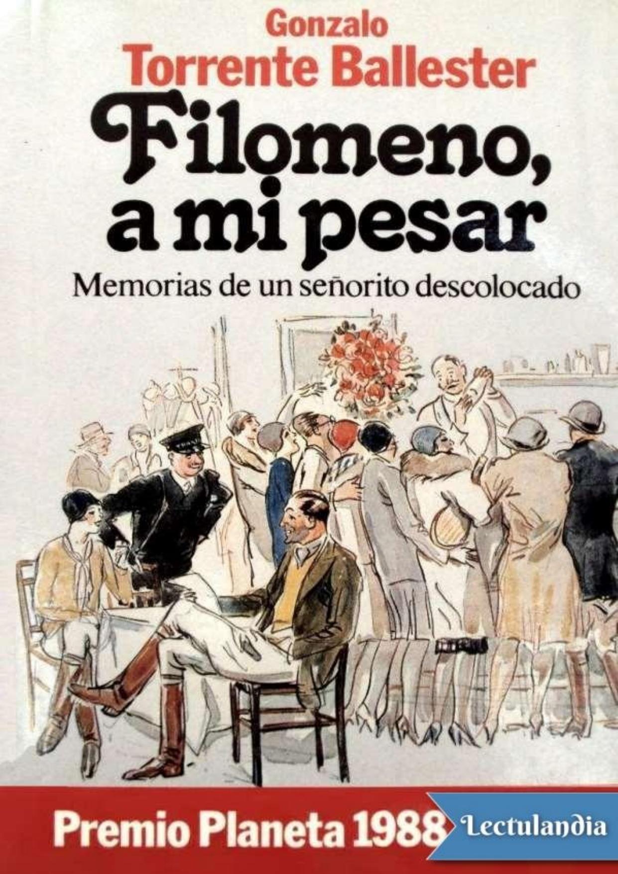 Filomeno, a mi pesar de Gonzalo Torrente Ballester, portada del libro