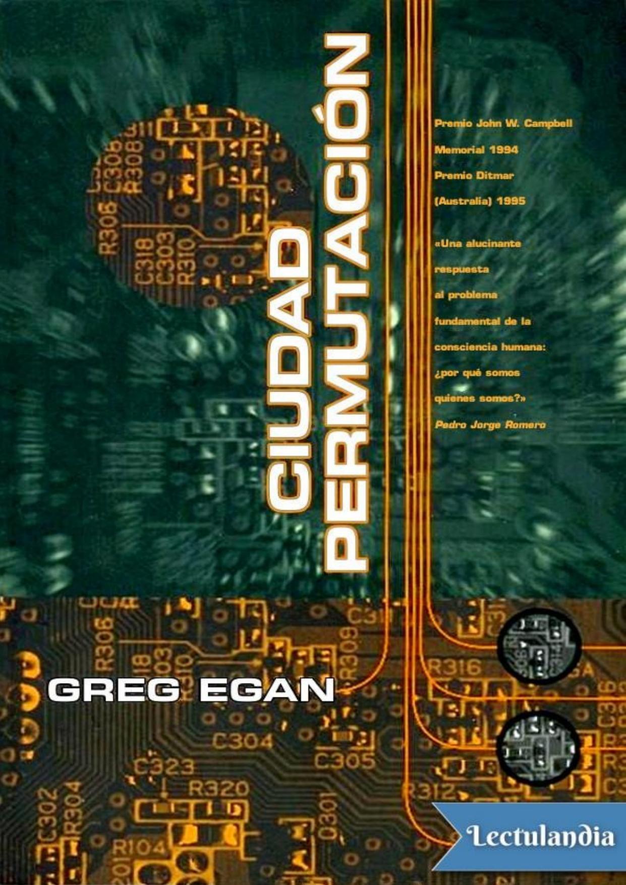 Ciudad Permutación de Greg Egan, portada del libro
