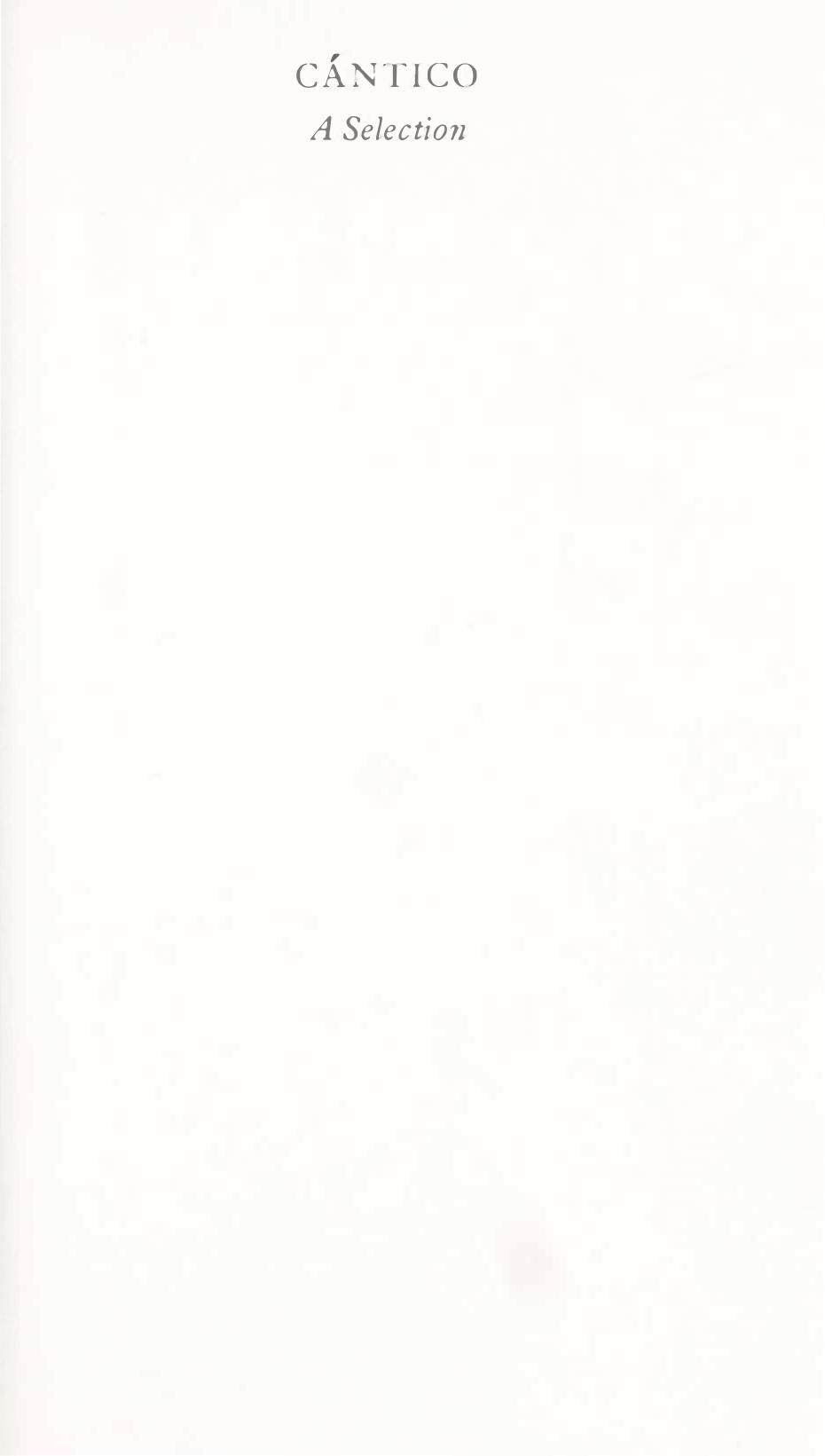 Cántico : a selection de Guillén, Jorge, 1893-1984, portada del libro