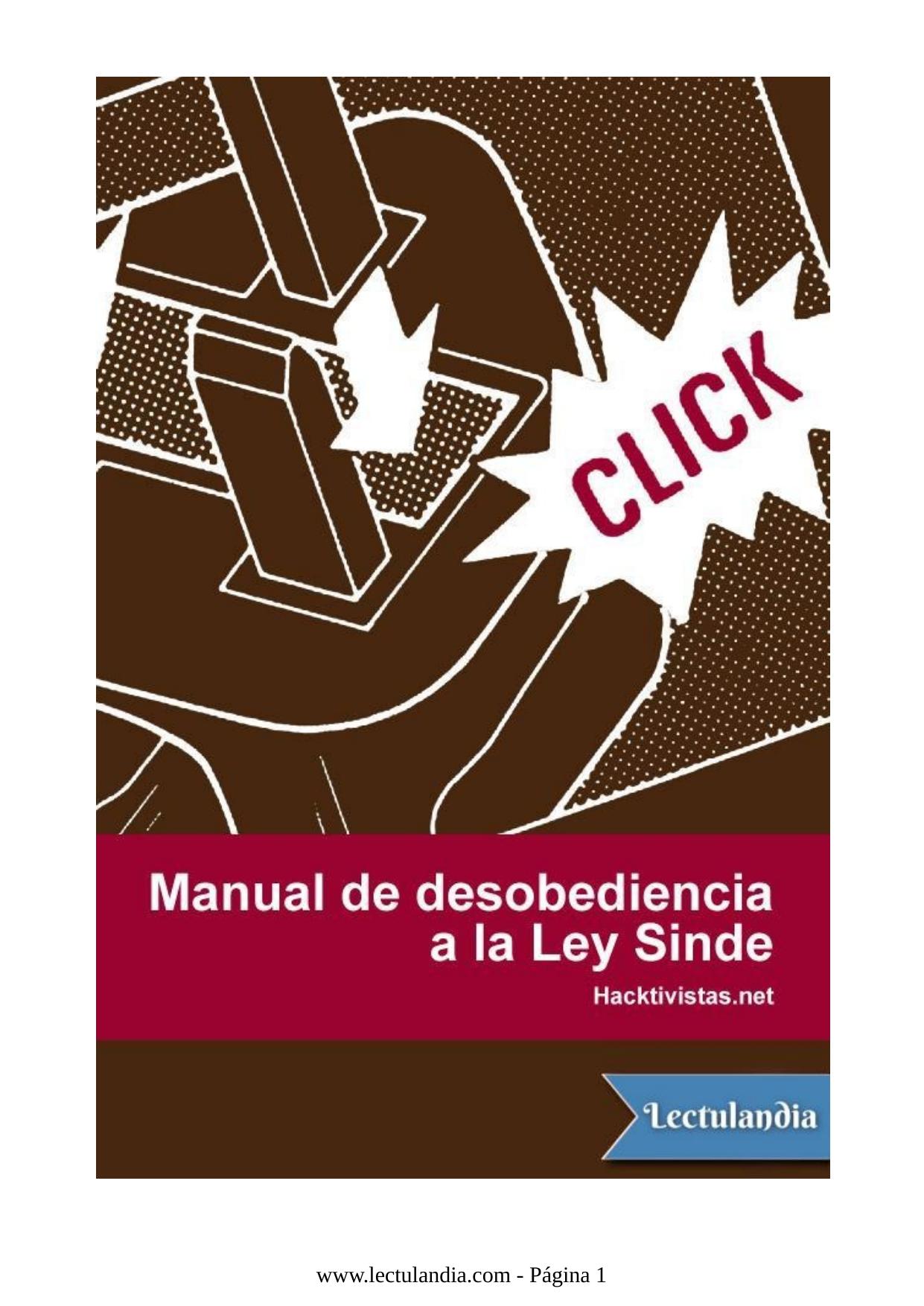 Manual de desobediencia a la Ley Sinde de Hacktivistas.net, portada del libro