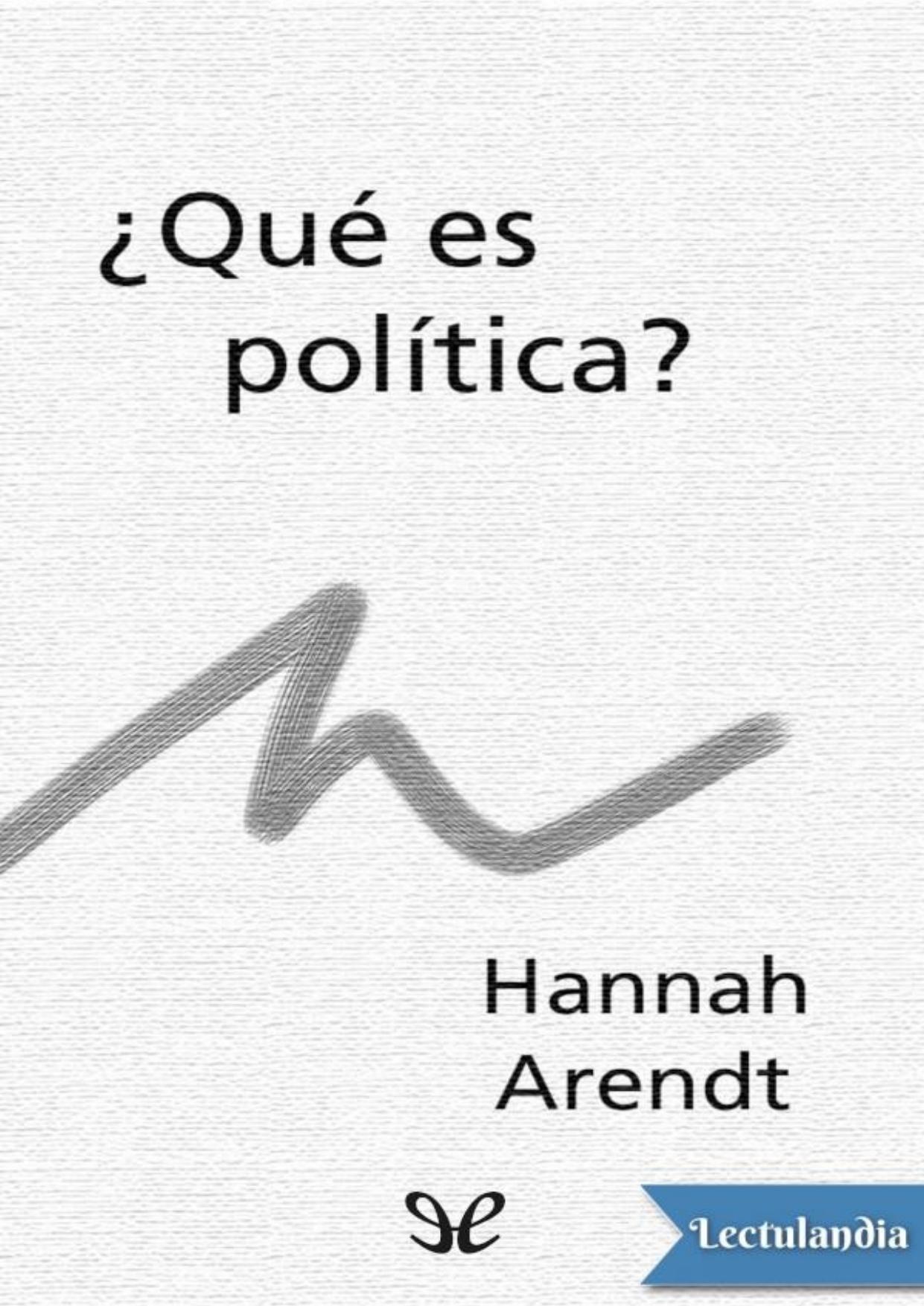 ¿Qué es política? de Hannah Arendt, portada del libro