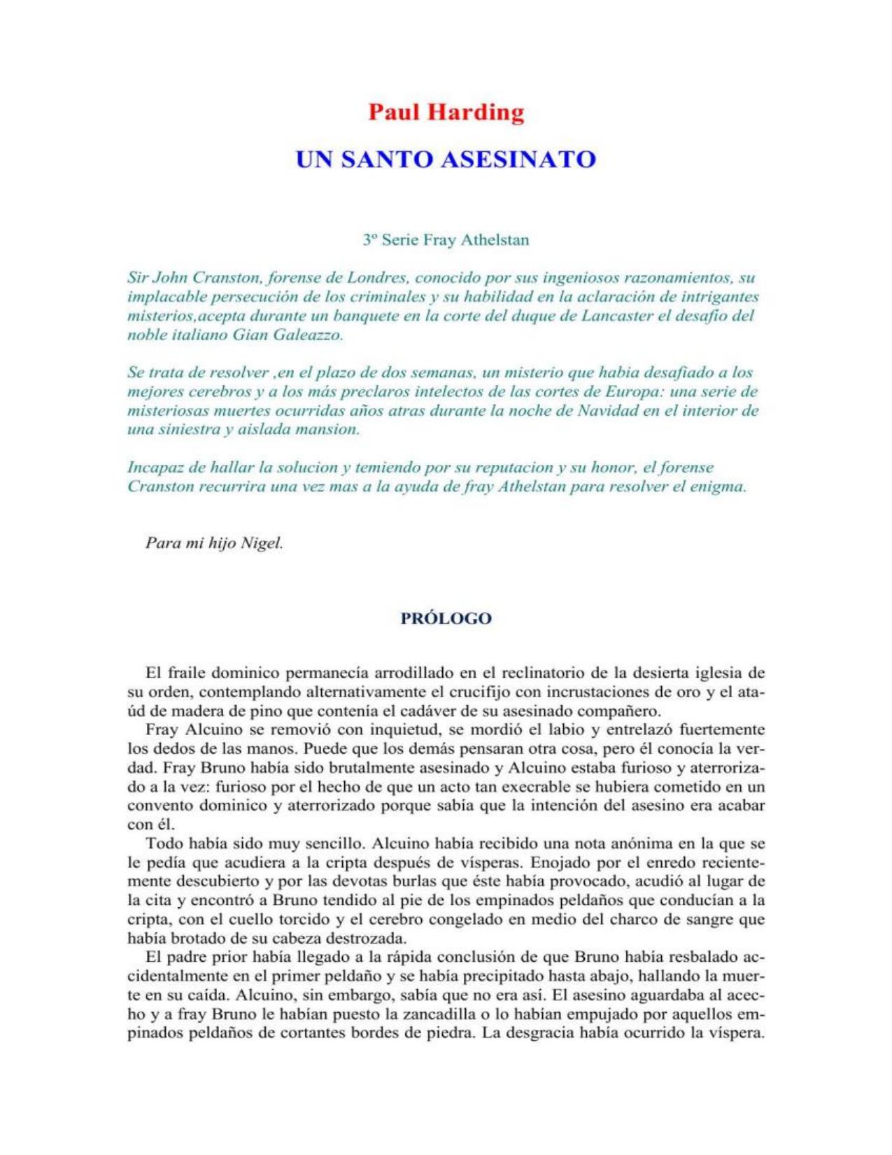 Un santo asesino de Paul Harding, portada del libro