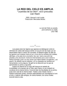 Portada de La red del Cielo es amplia. Leyendas Otor 00