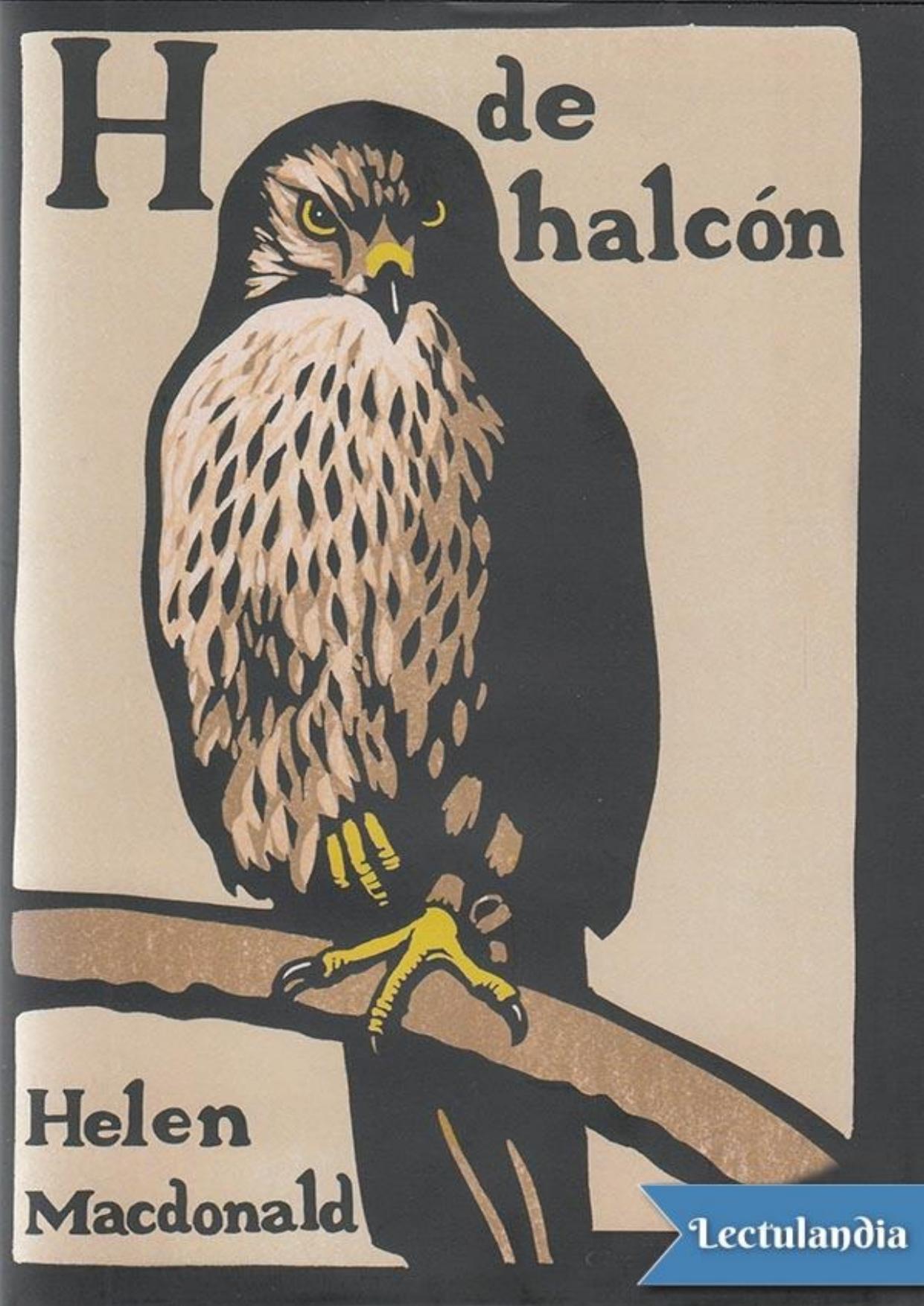 H de halcón de Helen Macdonald, portada del libro