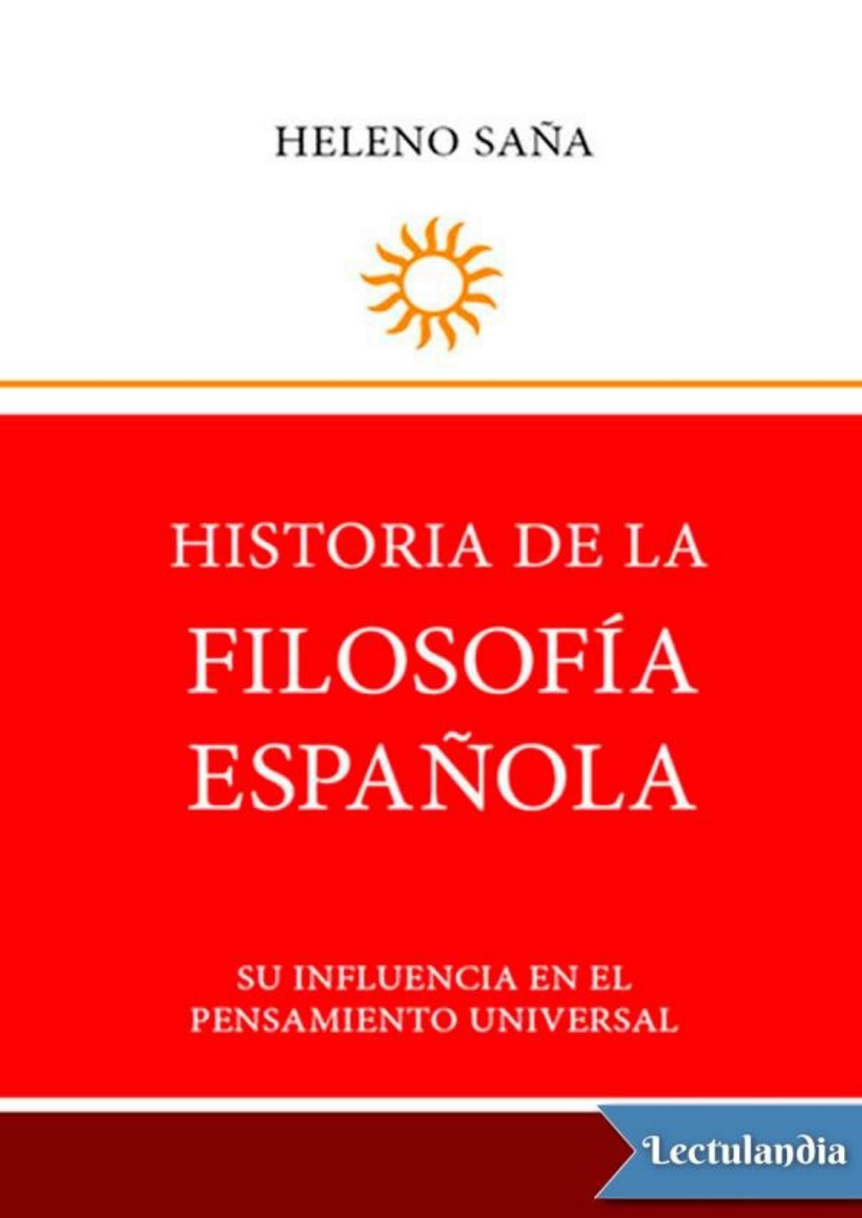 Historia de la filosofía española de Heleno Saña Alcón, portada del libro