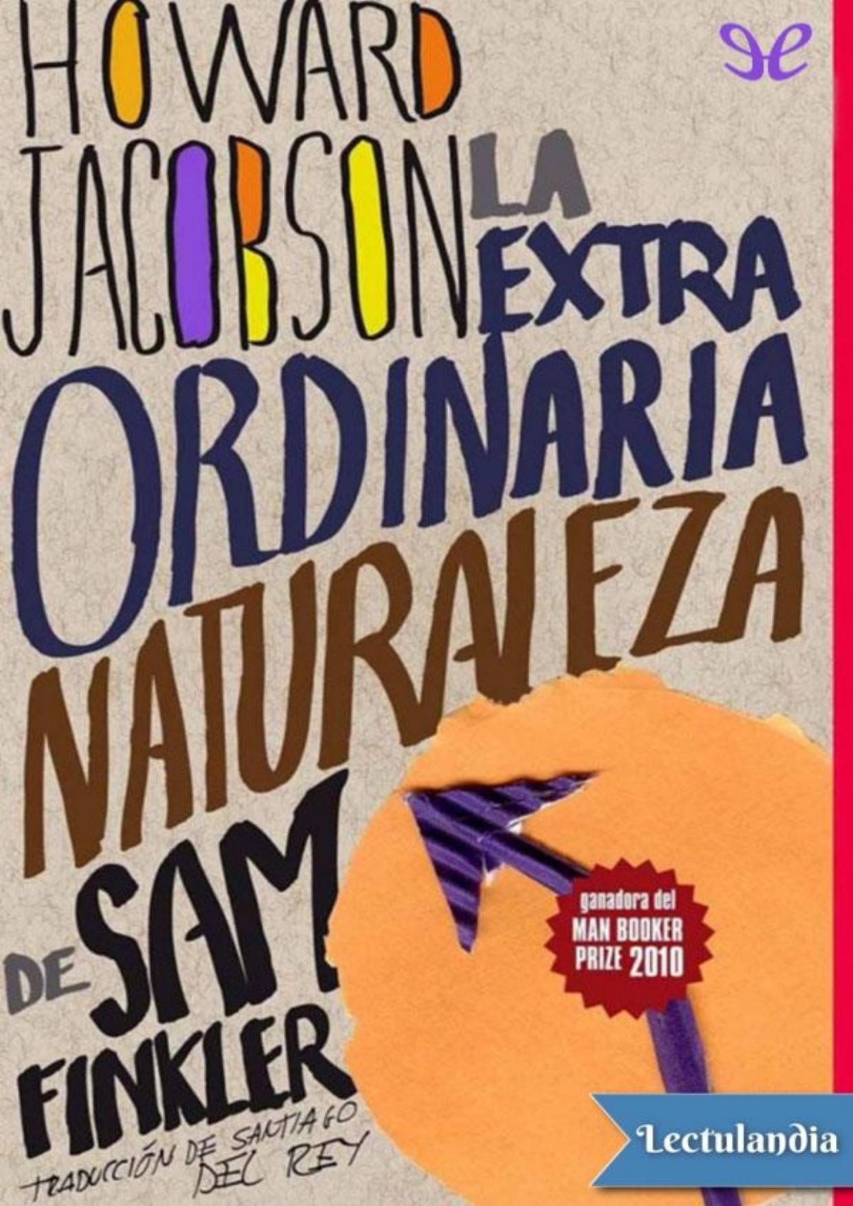 La extraordinaria naturaleza de Sam Finkler de Howard Jacobson, portada del libro