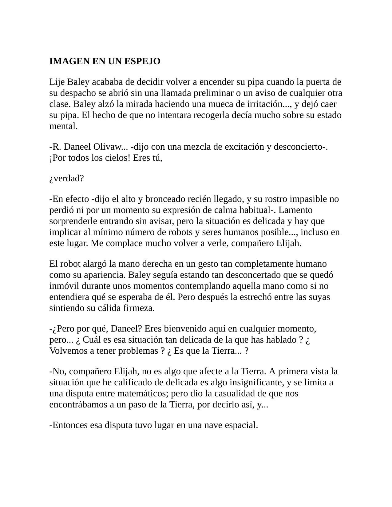 IMAGEN EN UN ESPEJO de Imagen en un espejo, portada del libro