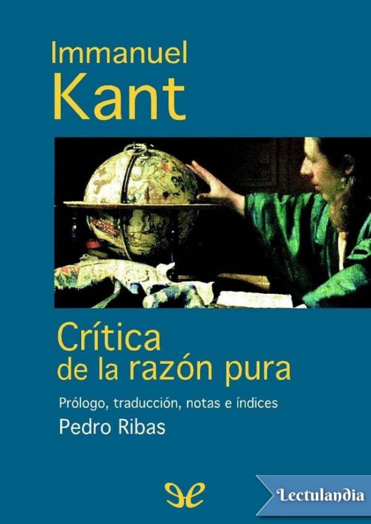 Crítica de la razón pura de Immanuel Kant, portada del libro