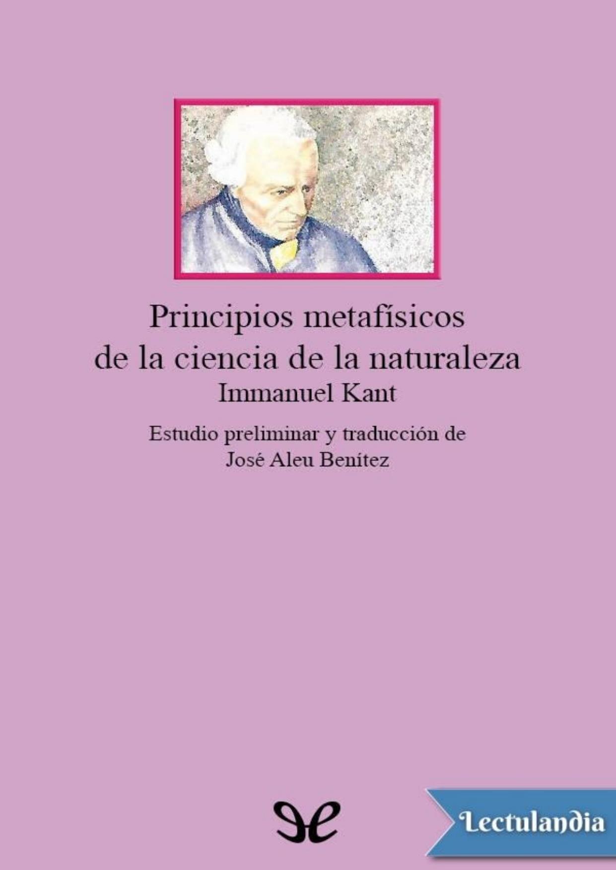 Principios metafísicos de la ciencia de la naturaleza de Immanuel Kant, portada del libro