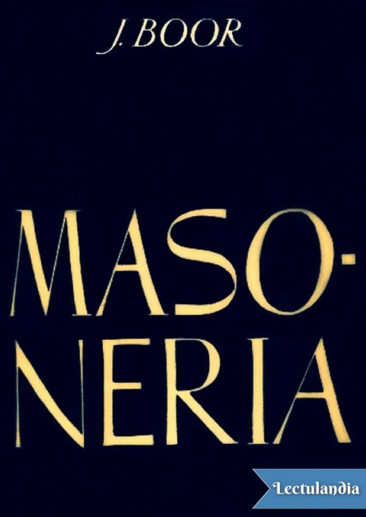 Masonería de Jakim Boor, portada del libro