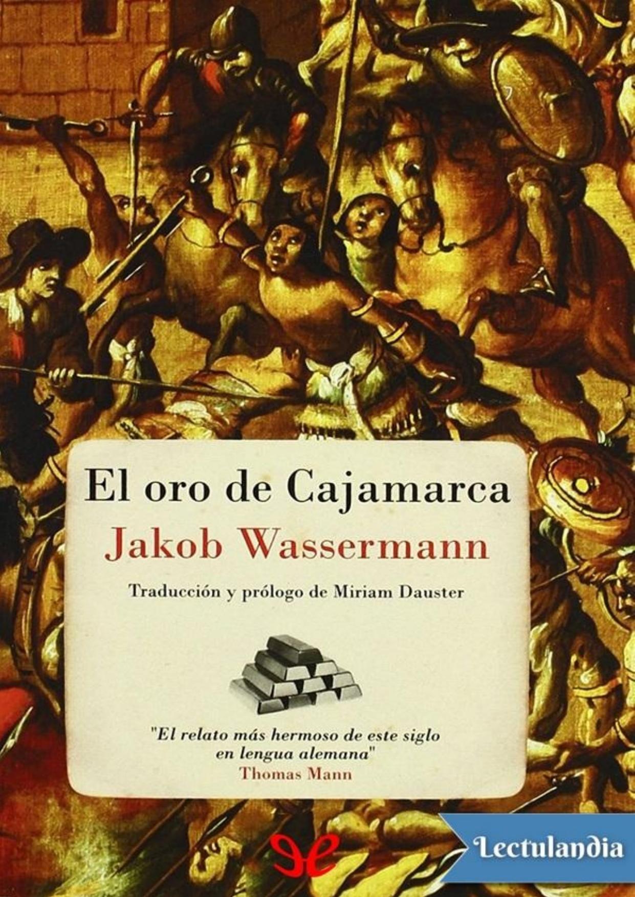 El oro de Cajamarca de Jakob Wassermann, portada del libro