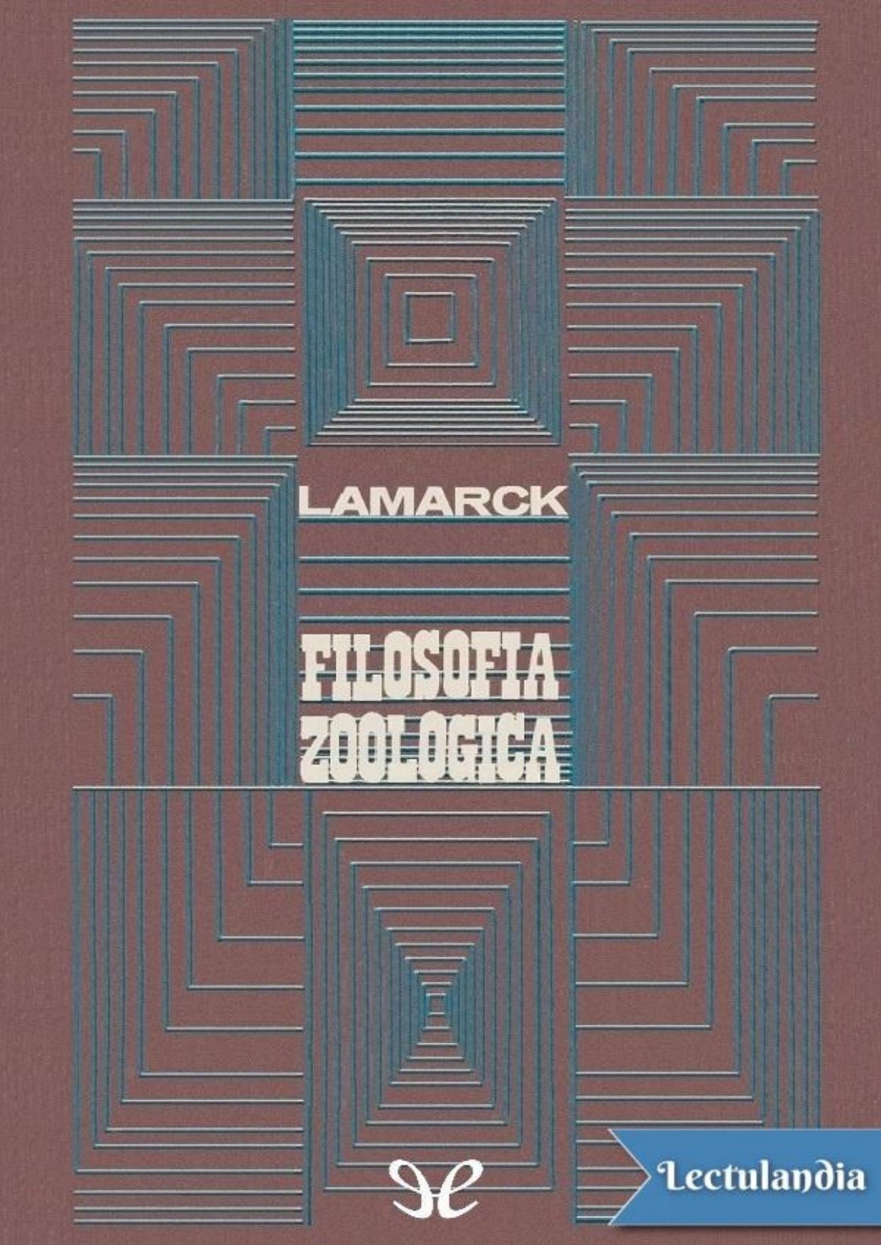 Filosofía zoológica de Jean-Baptiste de Monet de Lamarck, portada del libro