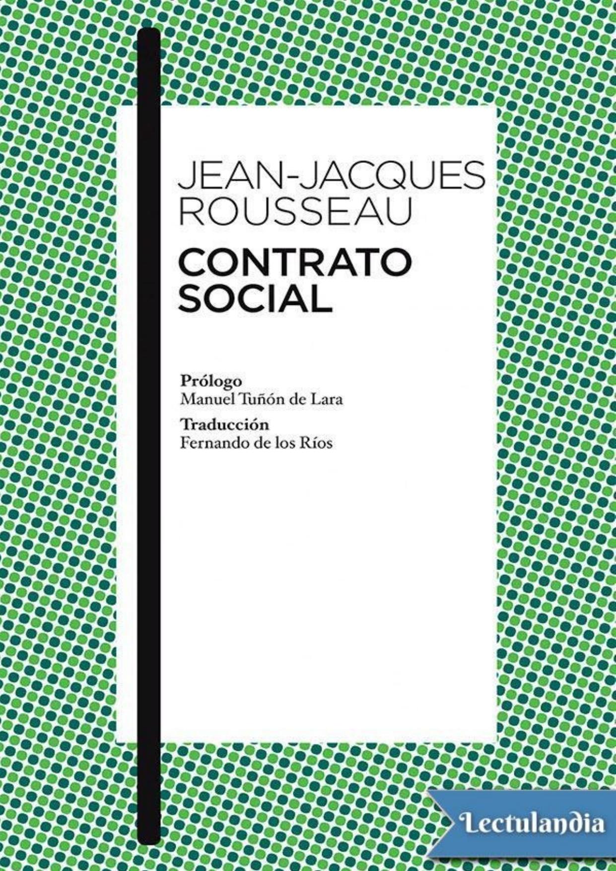 Contrato social de Jean-Jacques Rousseau, portada del libro