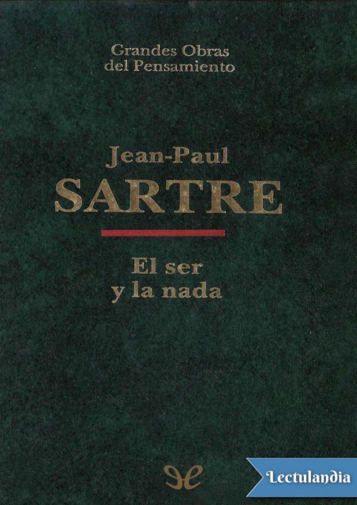 El ser y la nada de Jean-Paul Sartre, portada del libro
