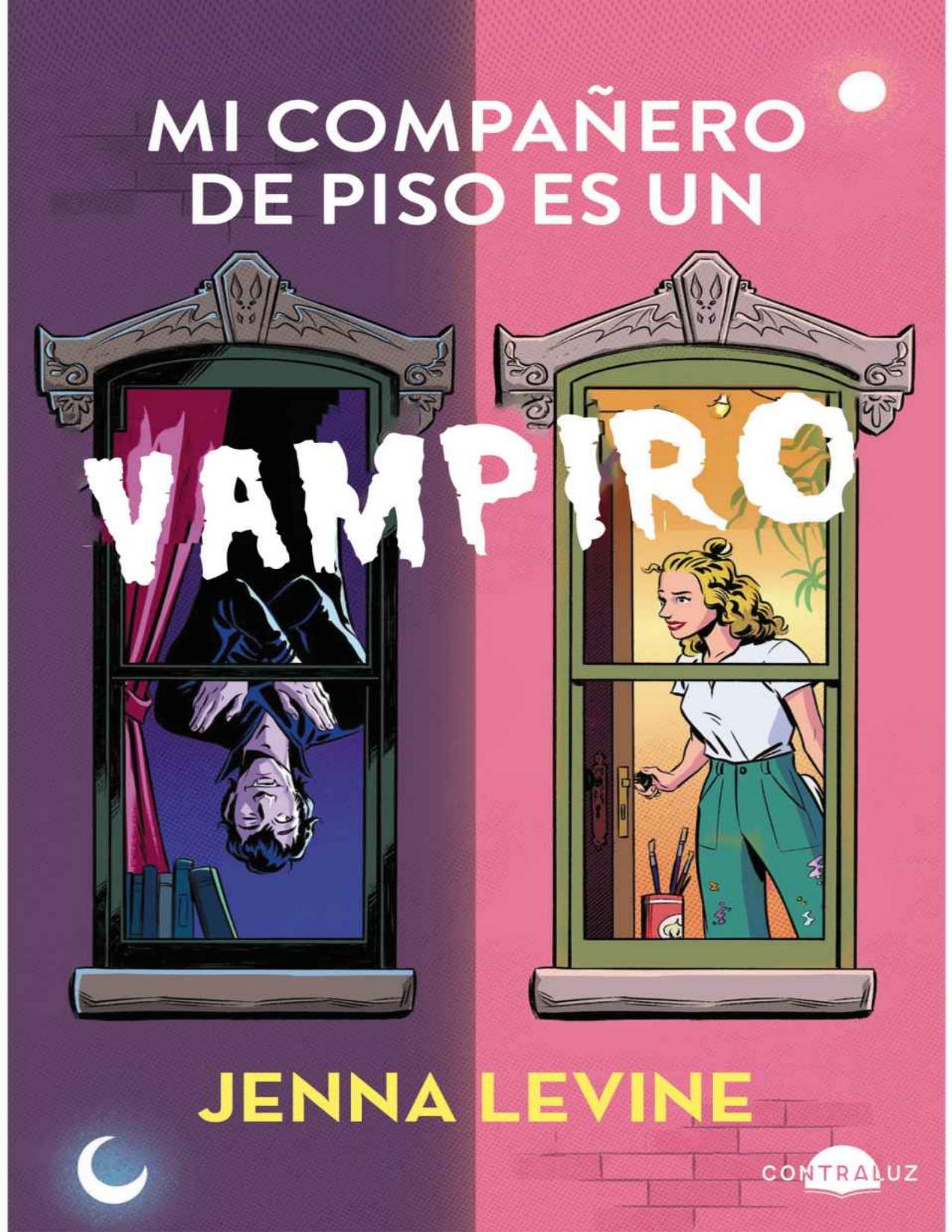 Mi compañero de piso es un vampiro de Jenna Levine, portada del libro