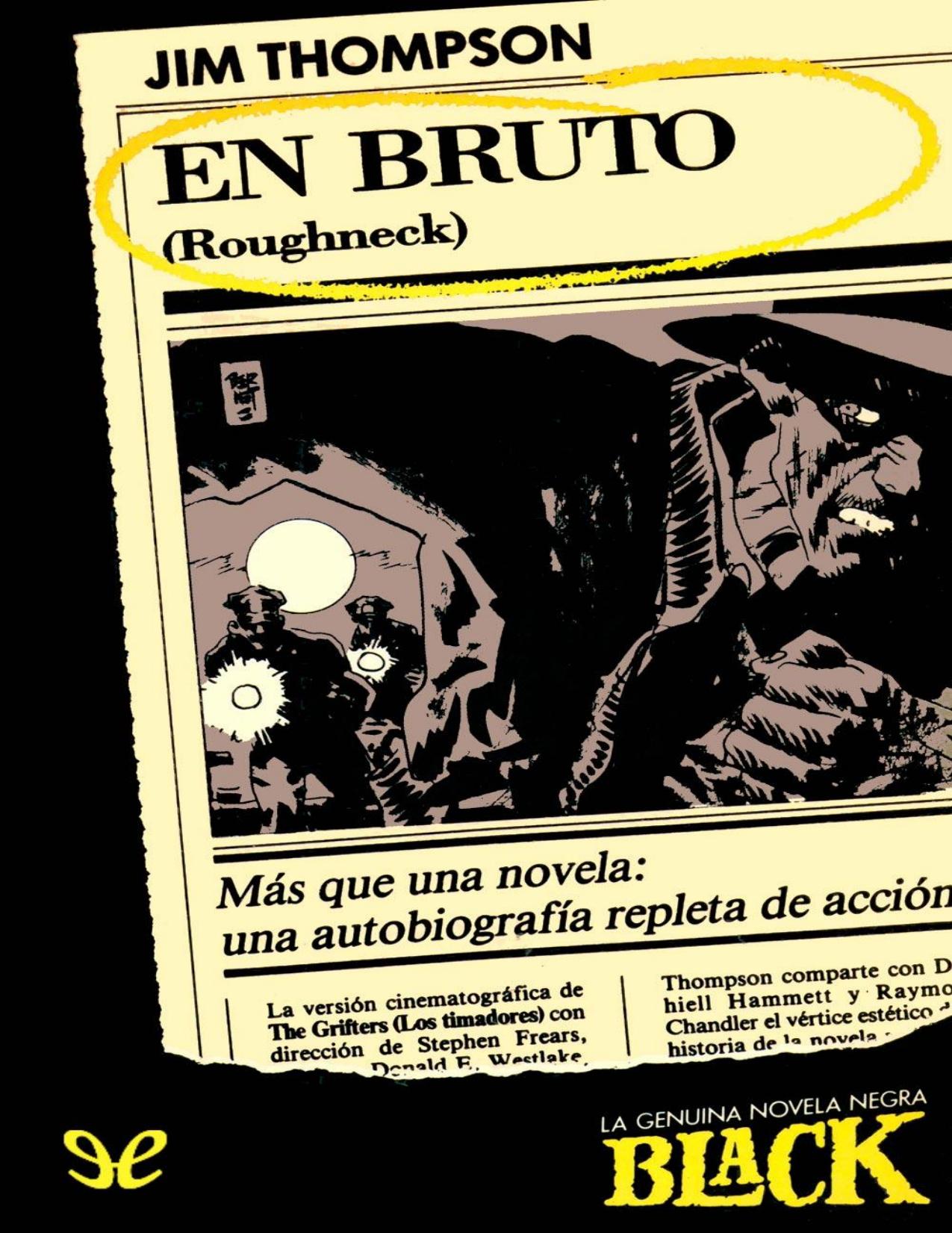 En bruto de Jim Thompson, portada del libro