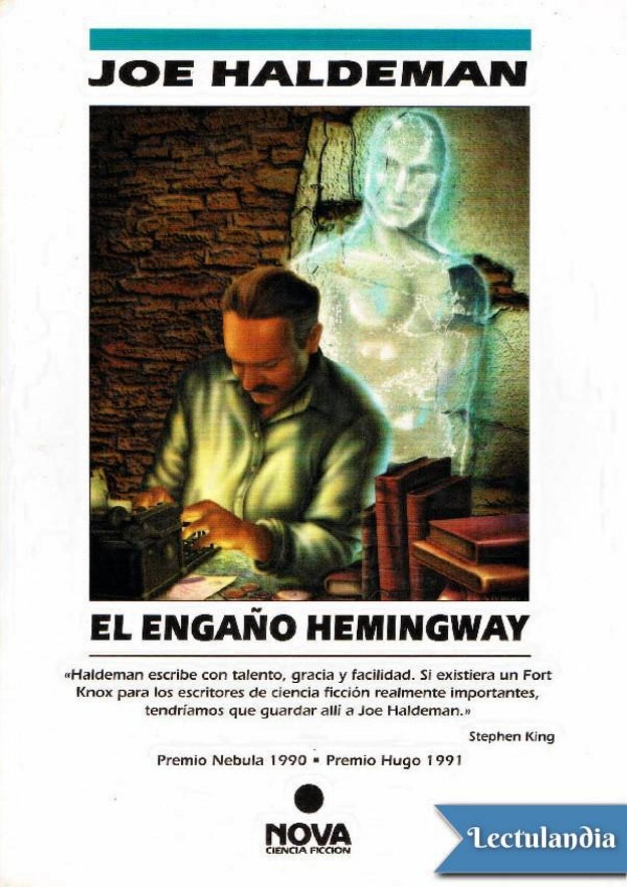 El engaño Hemingway de Joe Haldeman, portada del libro