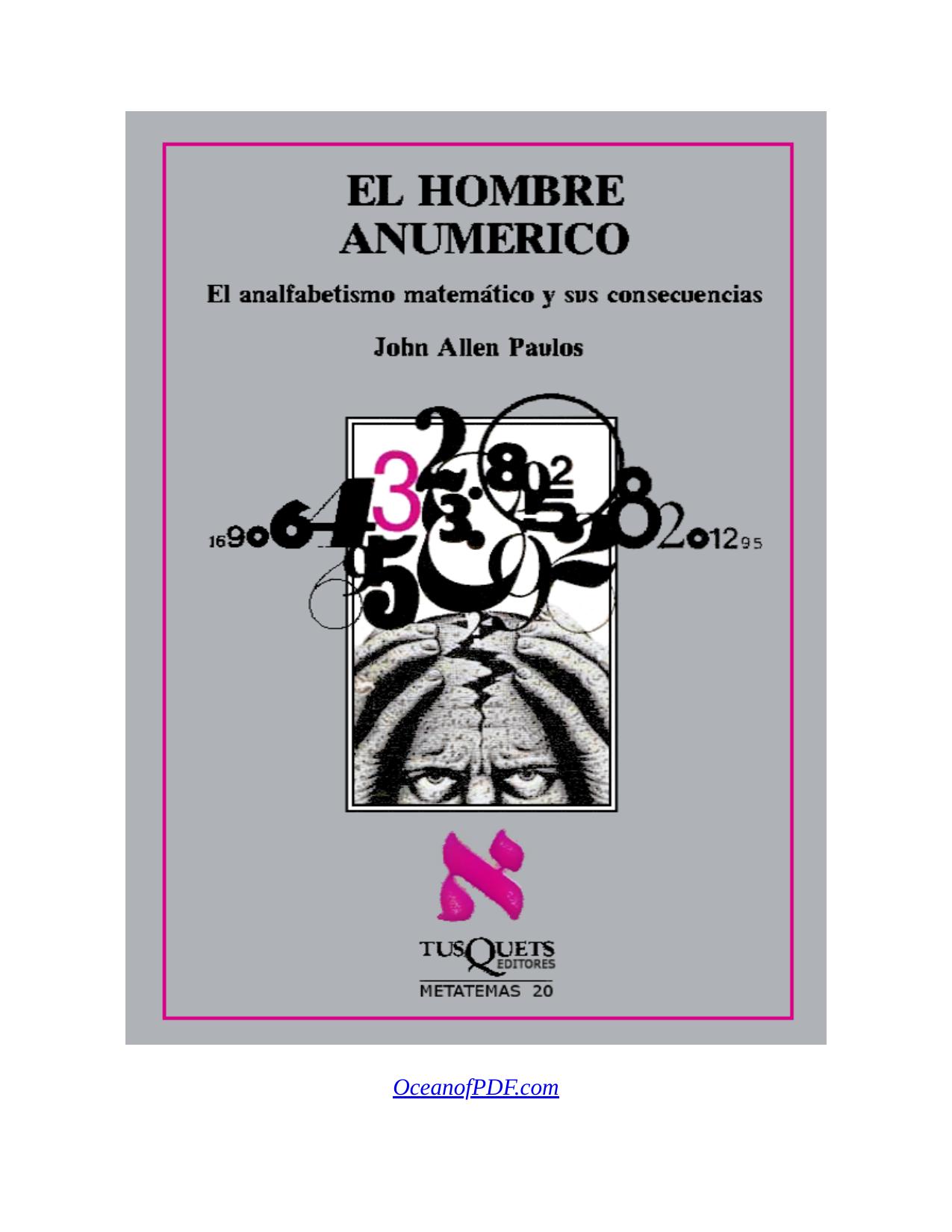 Hombre anumerico, El de John Allen Paulos, portada del libro