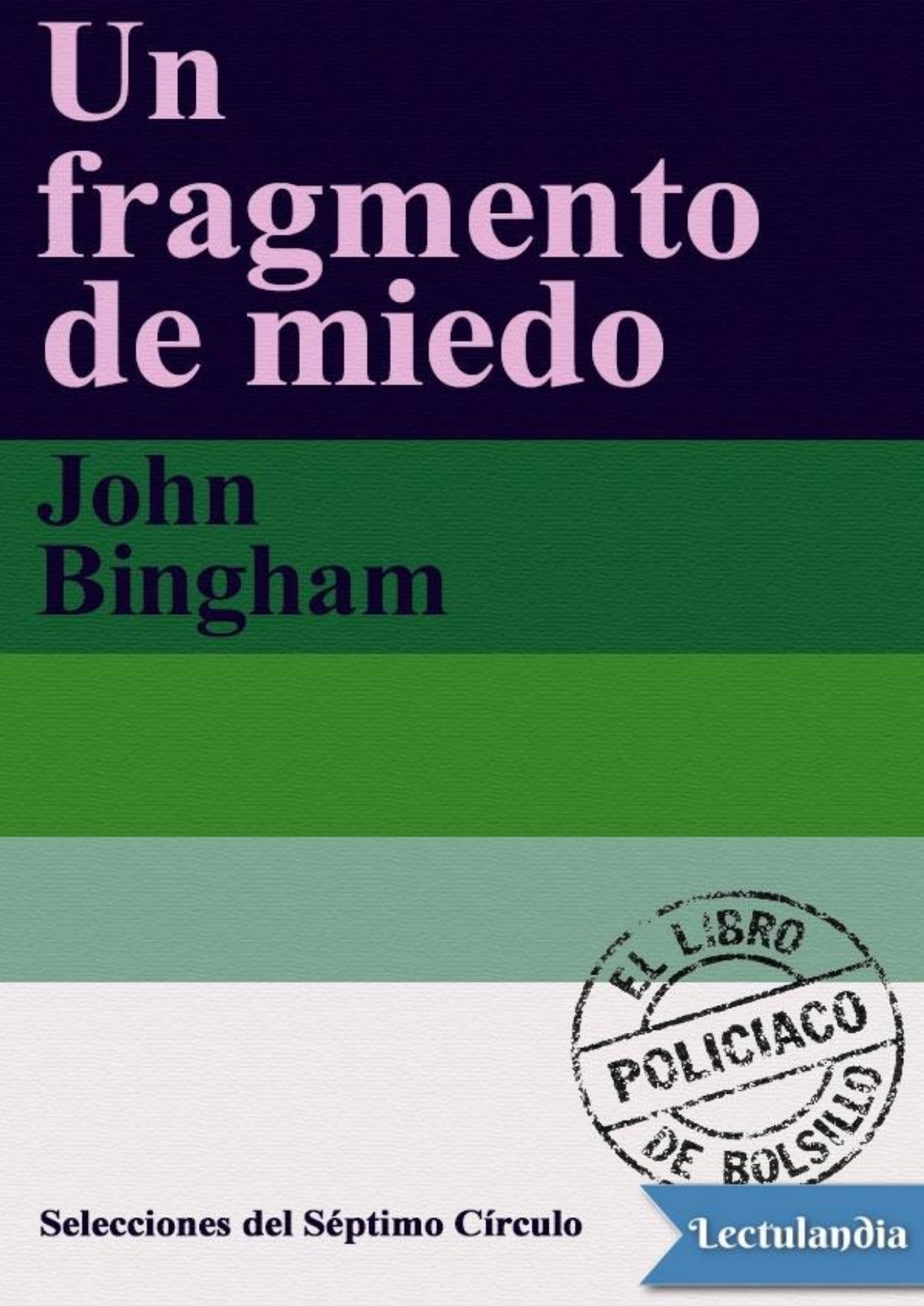 Un fragmento de miedo de John Bingham, portada del libro