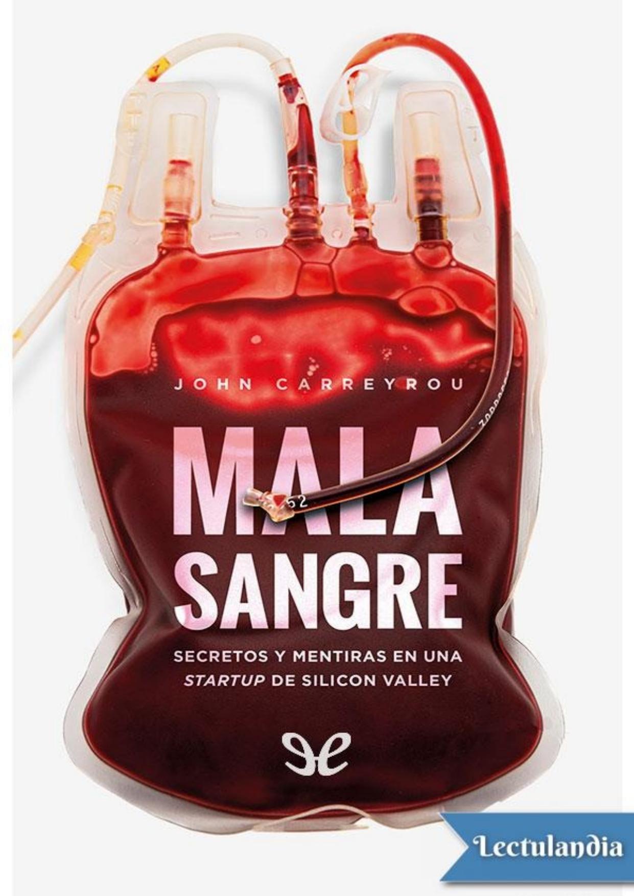 Mala sangre de John Carreyrou, portada del libro