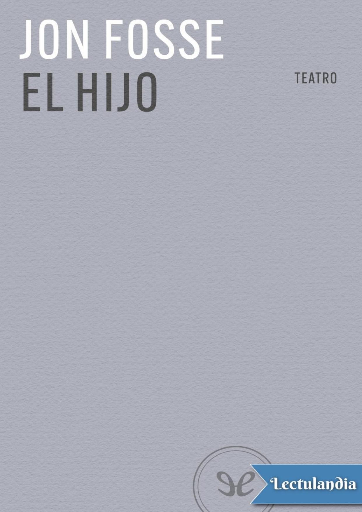 El hijo de Jon Fosse, portada del libro