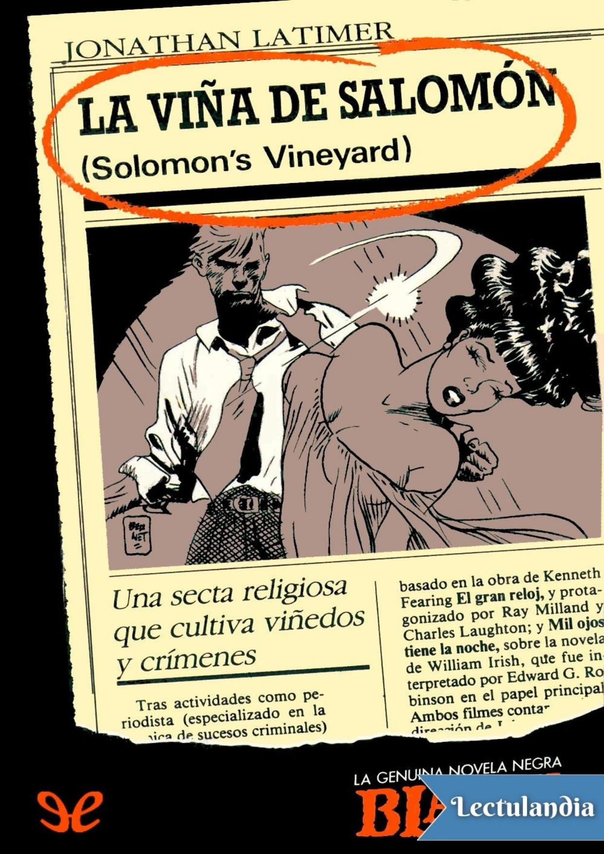La viña de Salomón de Jonathan Latimer, portada del libro