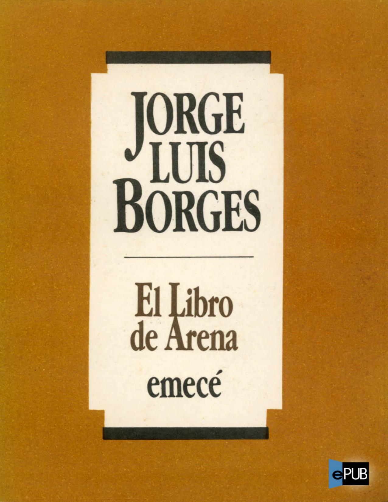 El libro de arena de Jorge Luis Borges, portada del libro