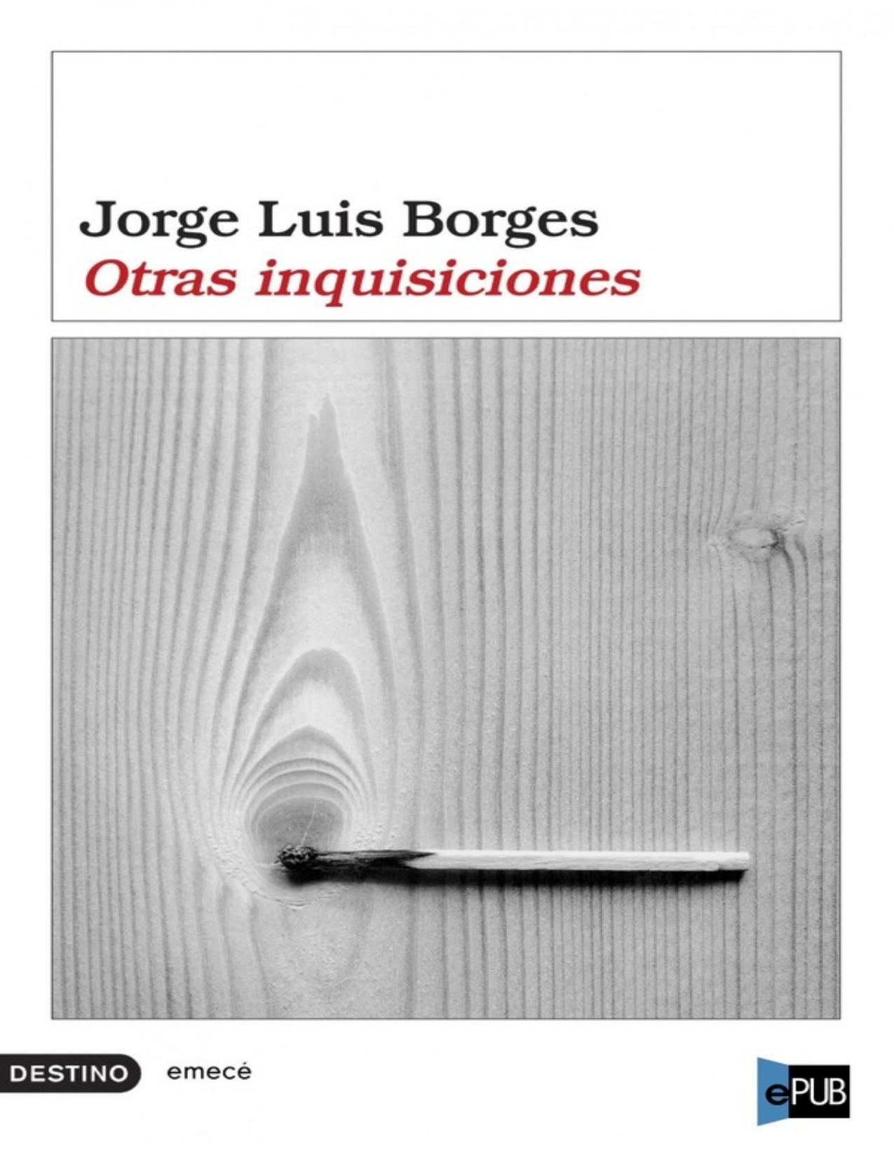 Otras inquisiciones de Jorge Luis Borges, portada del libro
