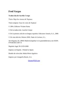 Portada de Vargas, Fred - Comisario Adamsberg 06 - Bajo los vientos de Neptuno [R1]
