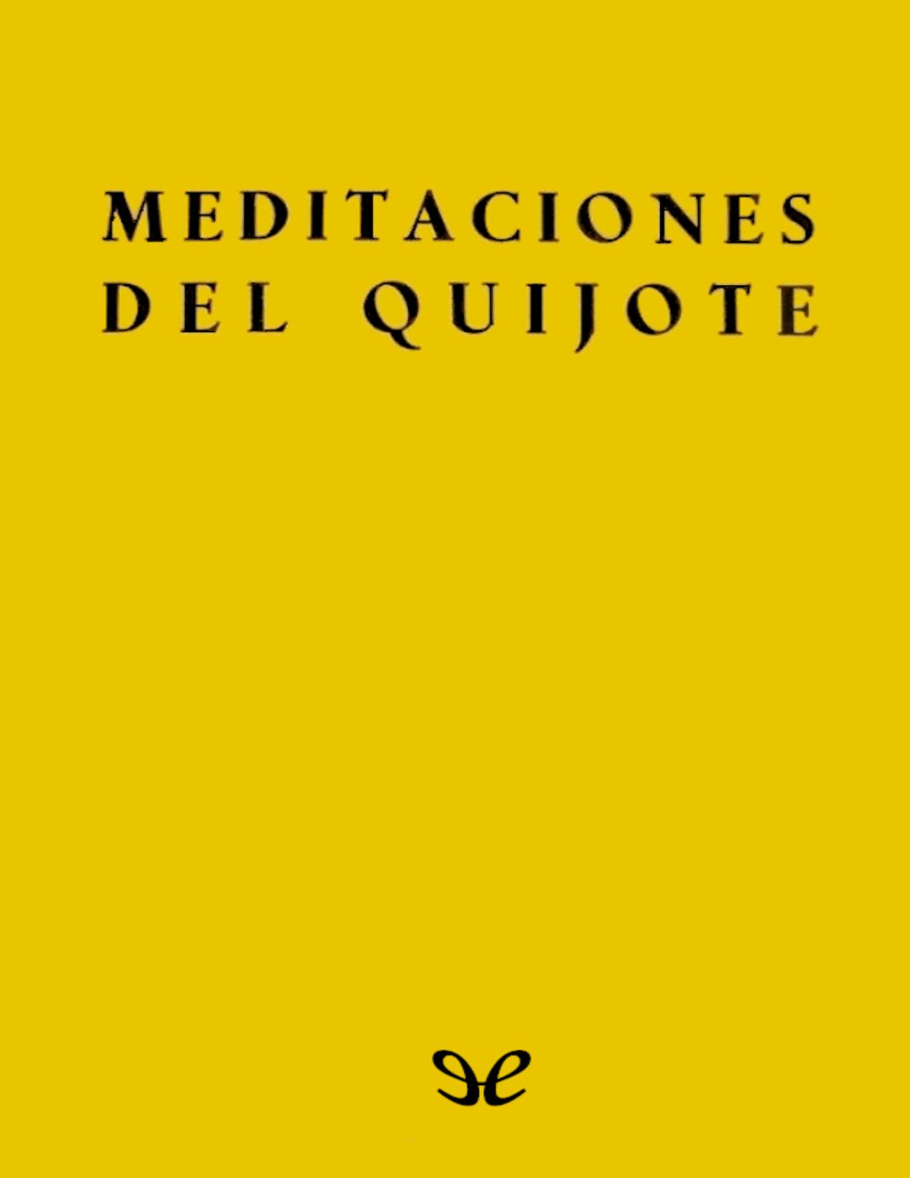 Meditaciones del Quijote de Jose Ortega y Gasset, portada del libro