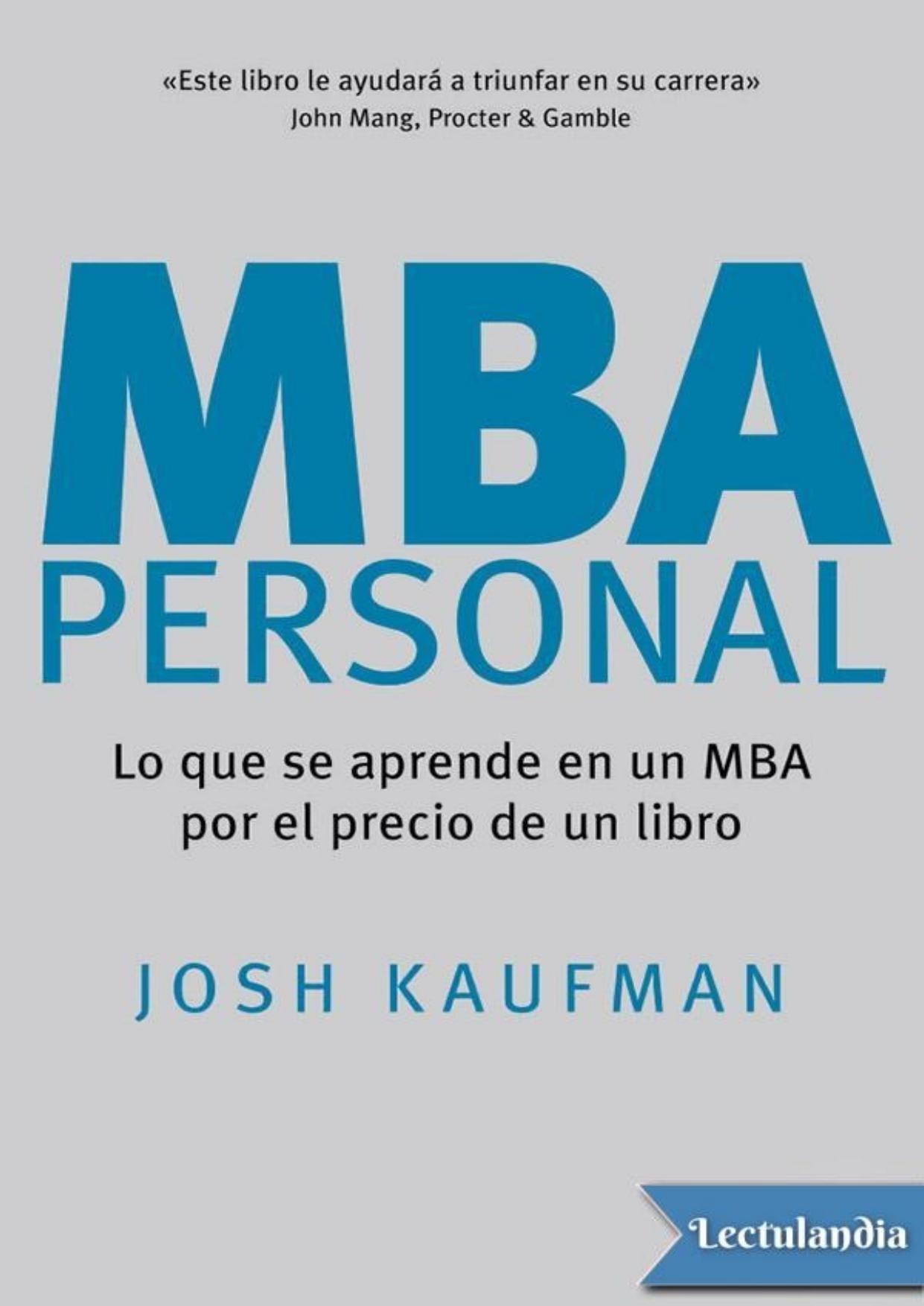 MBA personal de Josh Kaufman, portada del libro