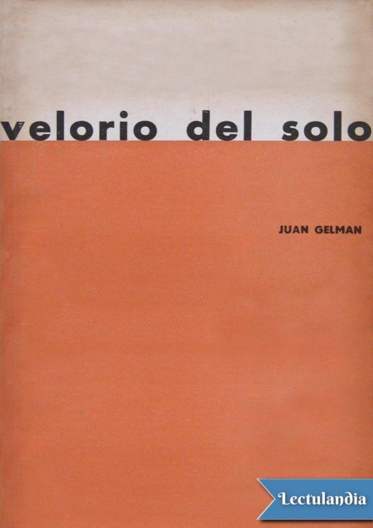 Velorio del solo de Juan Gelman, portada del libro