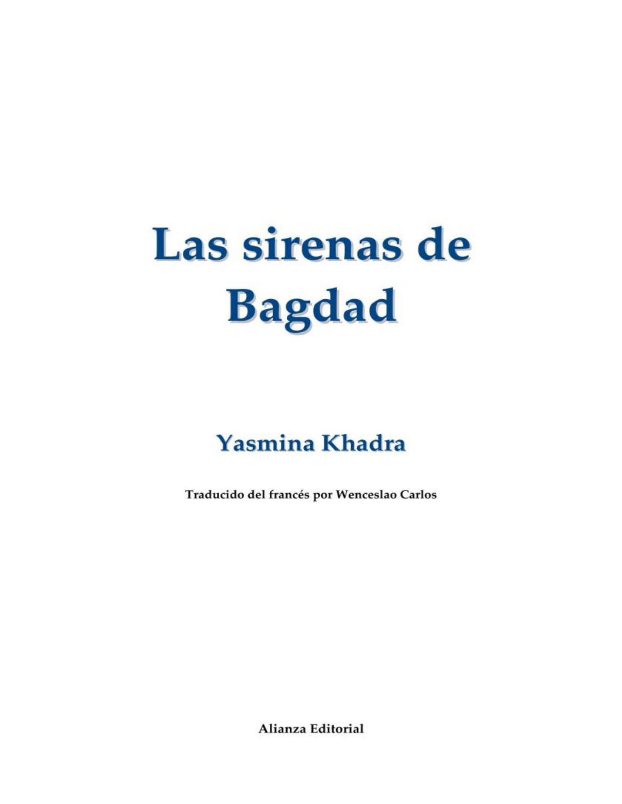 Las Sirenas de Bagdad de Yasmina Khadra, portada del libro