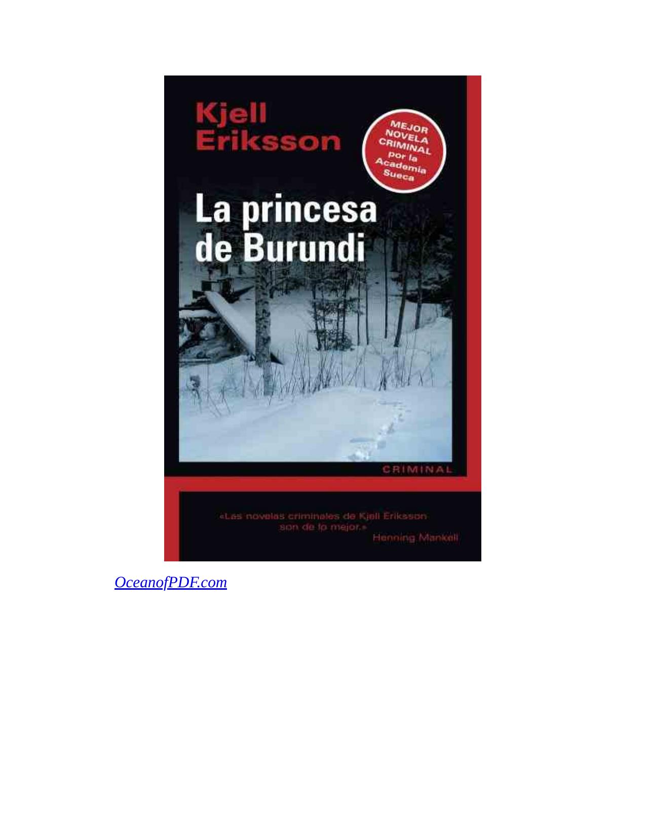 La princesa de Burundi de Kjell Eriksson, portada del libro