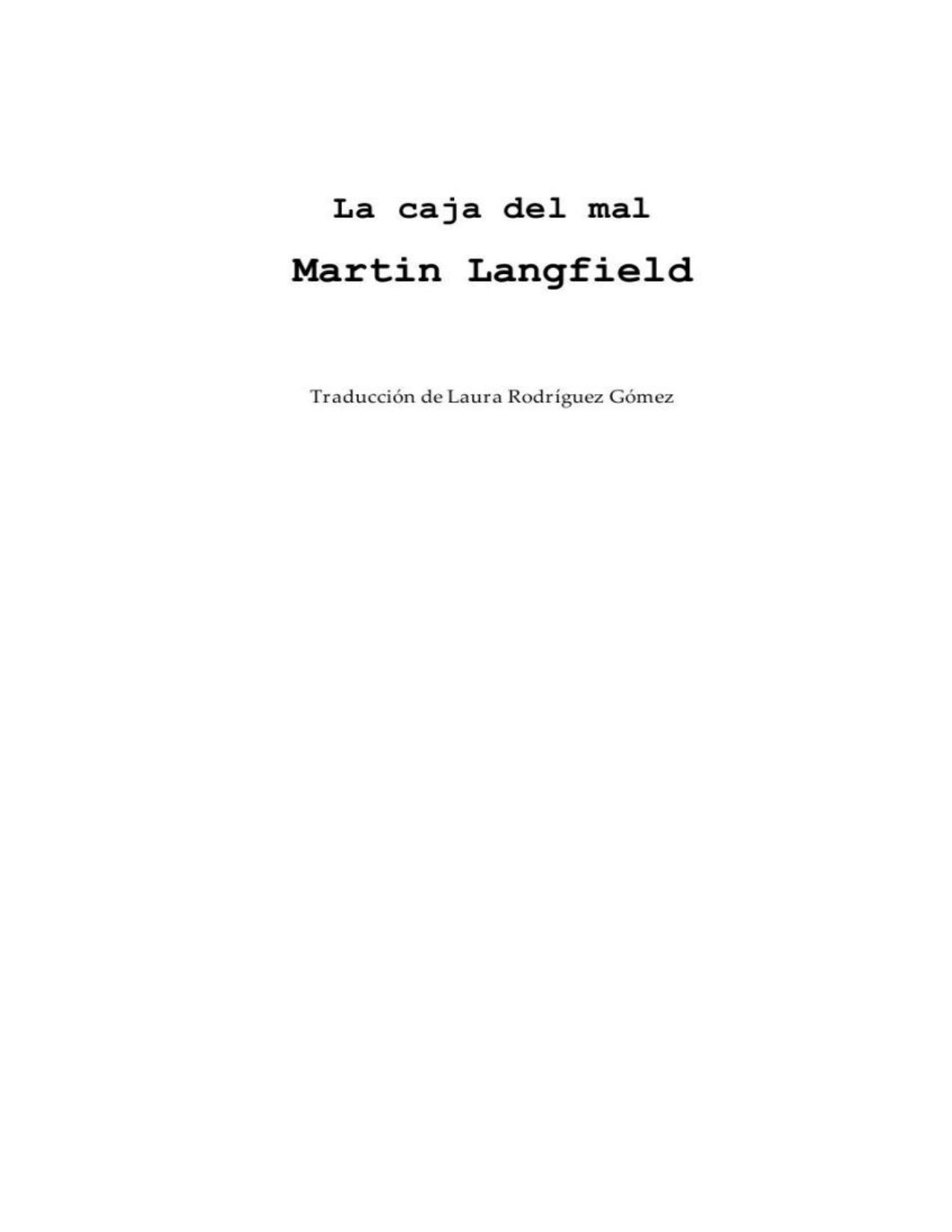 La caja del mal de Martin Langfield, portada del libro