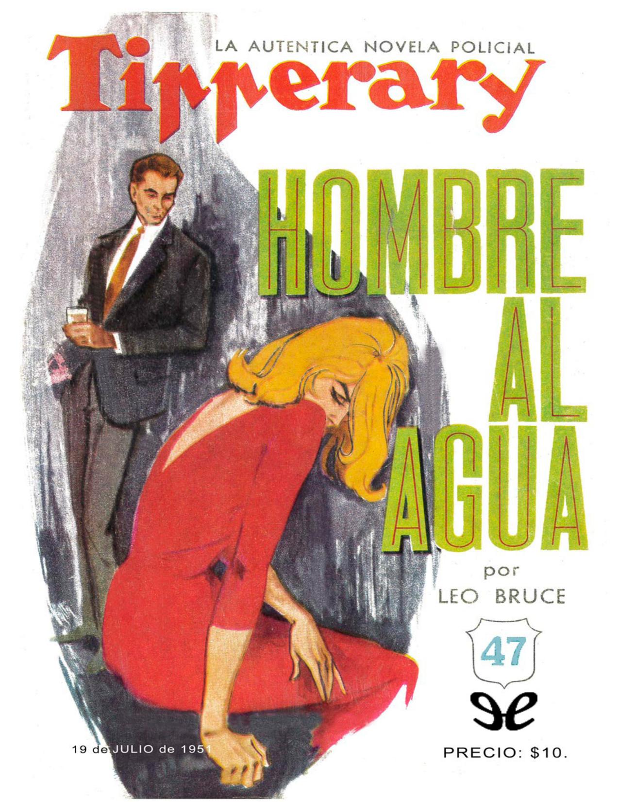 Hombre al agua de Leo Bruce, portada del libro