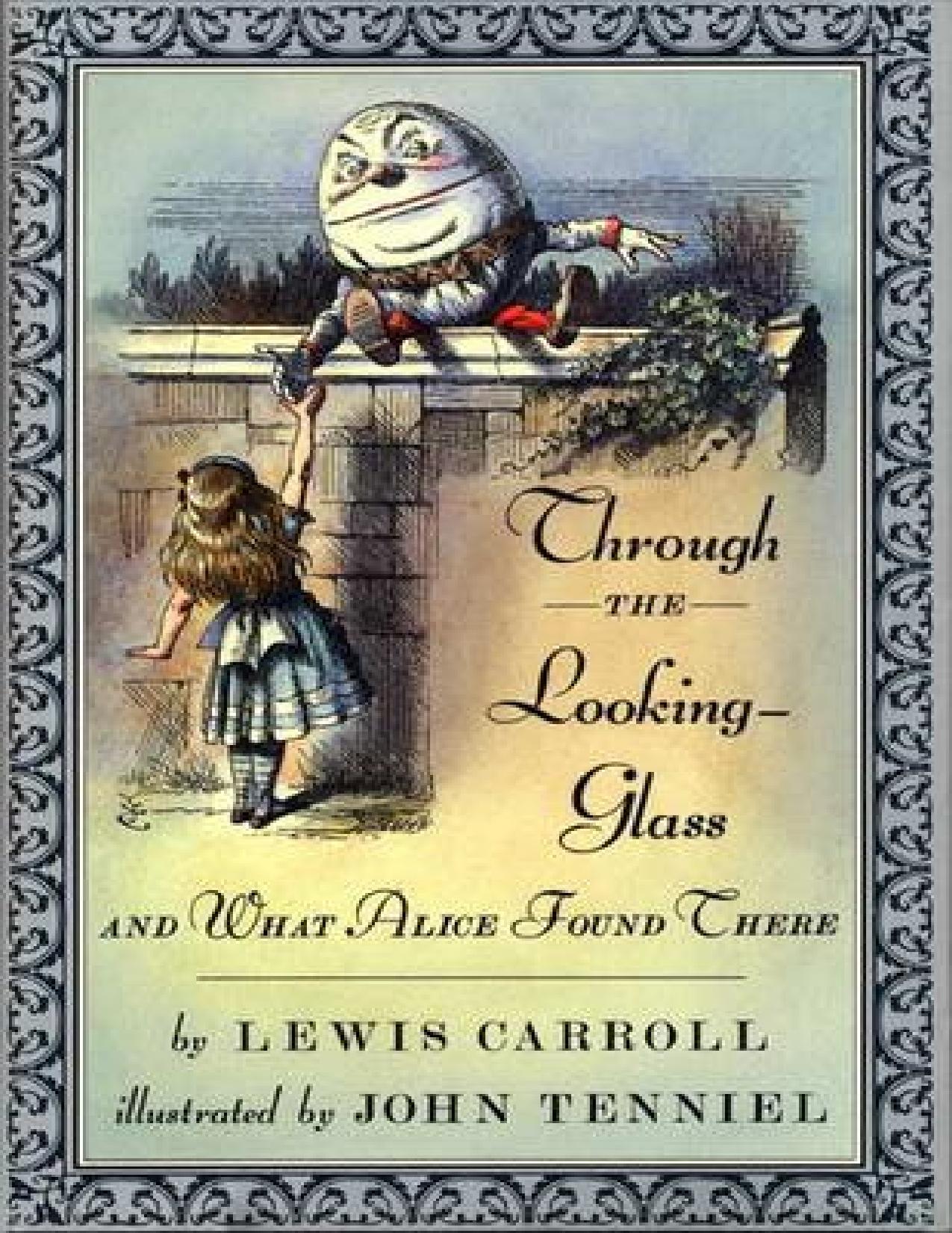 A través del espejo y lo que Alicia encontró allí de Lewis Carroll, portada del libro