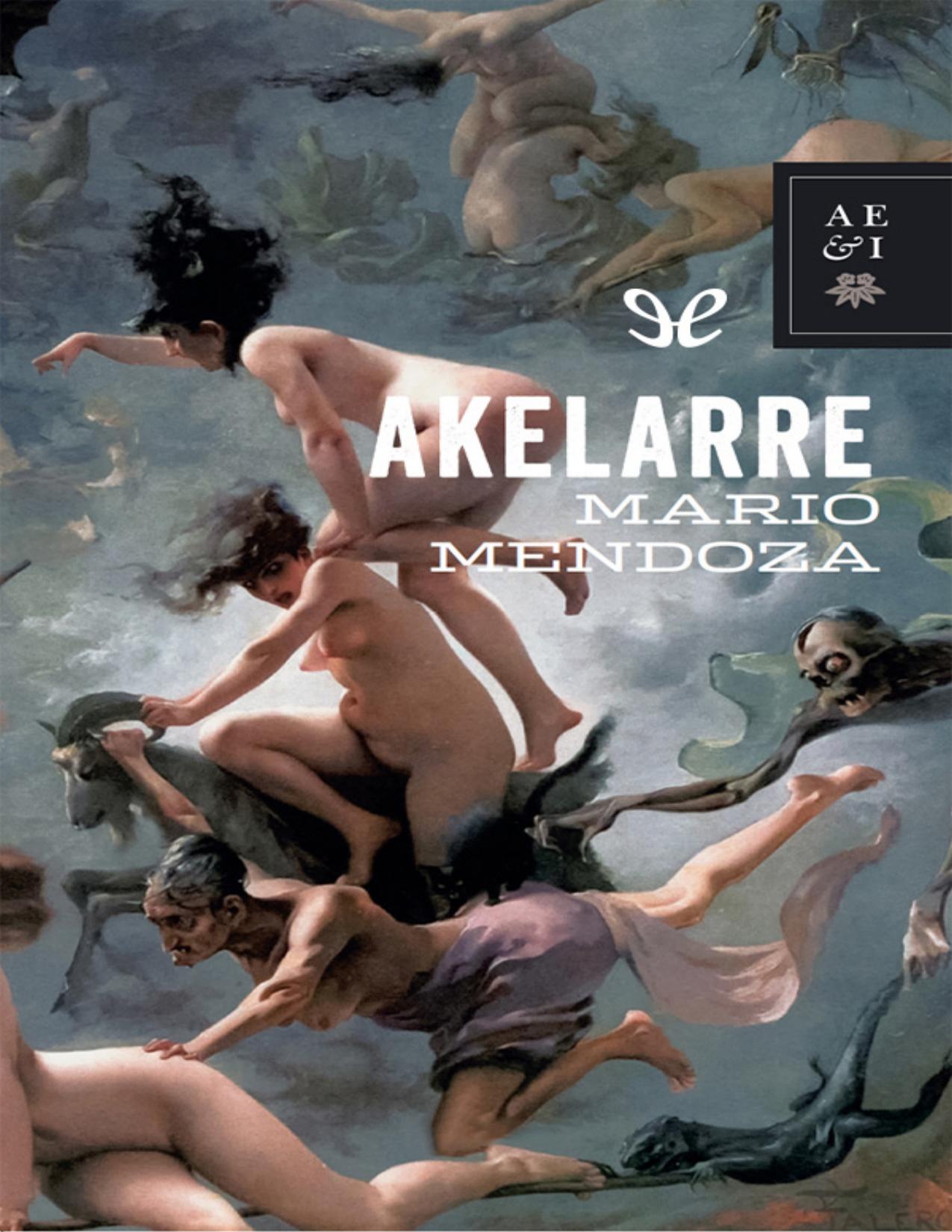 Akelarre de Mario Mendoza, portada del libro