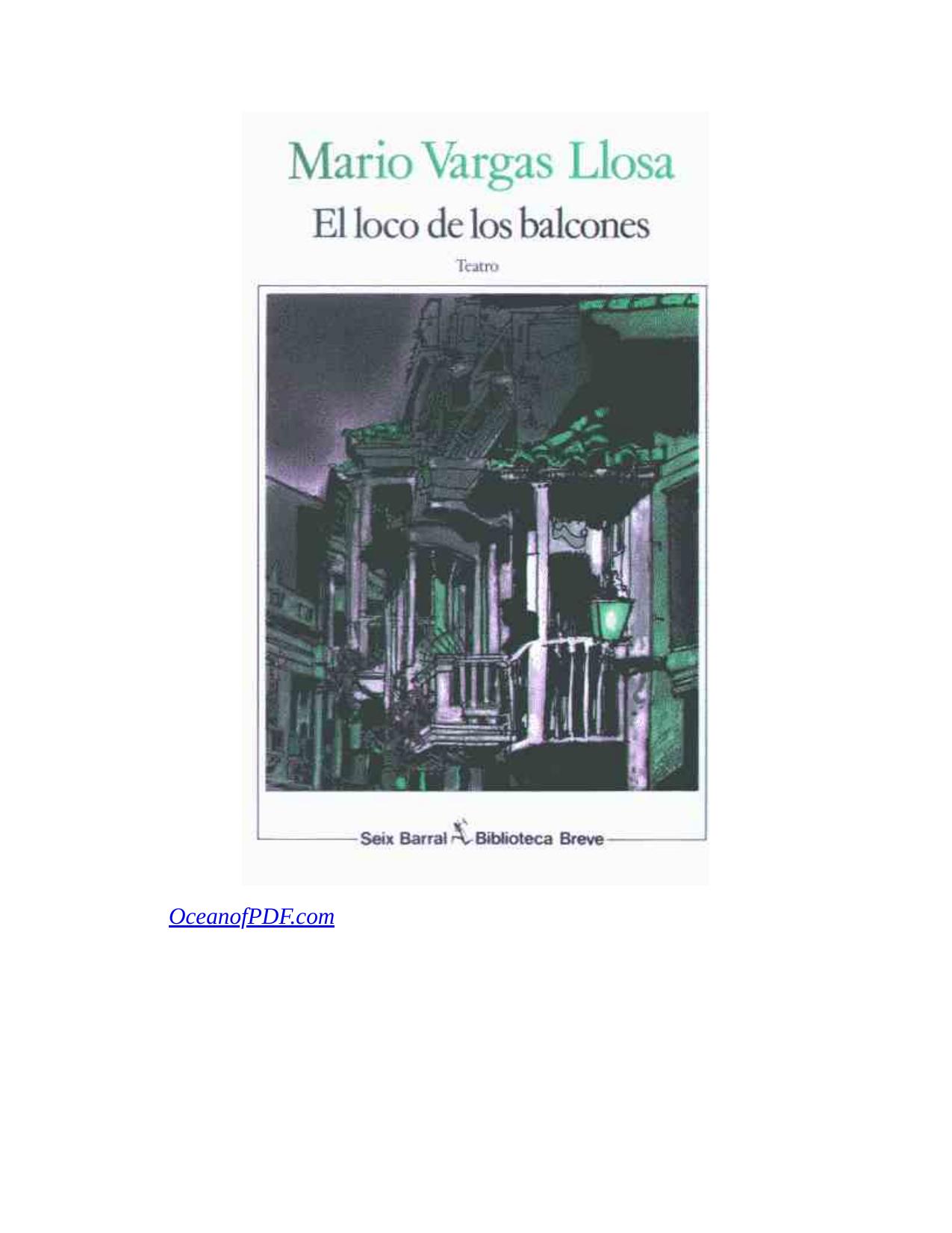 El loco de los balcones de Mario Vargas Llosa, portada del libro