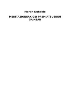 Portada de Meditazioneak