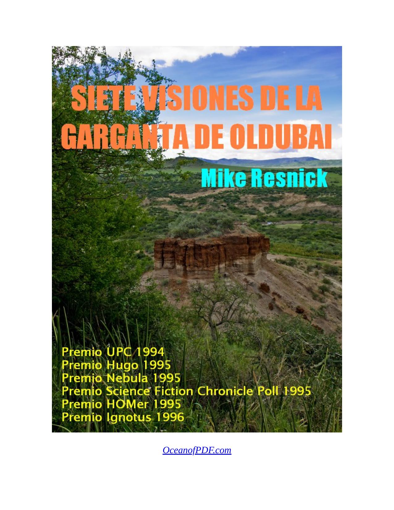 Siete visiones de la garganta de Ol de Mike Resnick, portada del libro