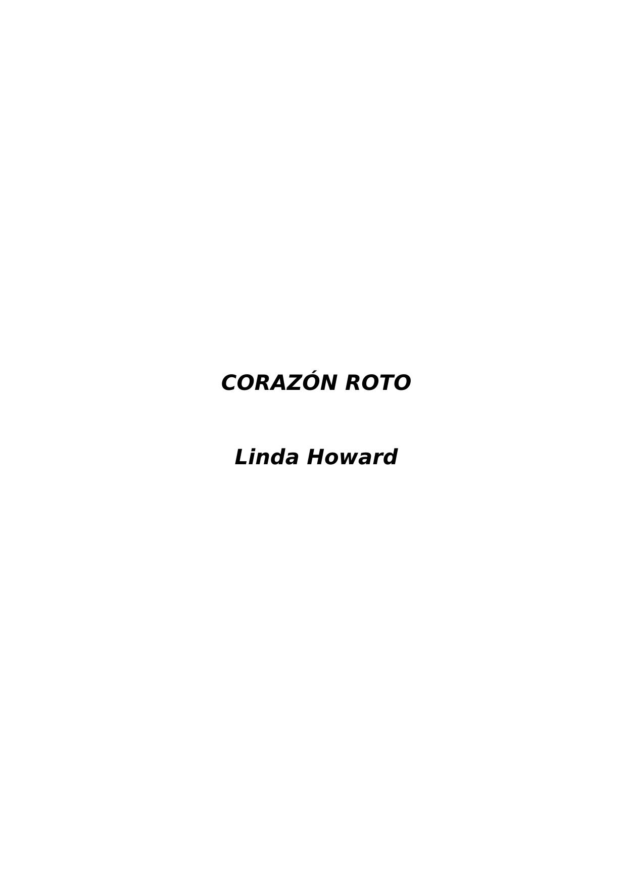 Corazón roto de Linda Howard, portada del libro